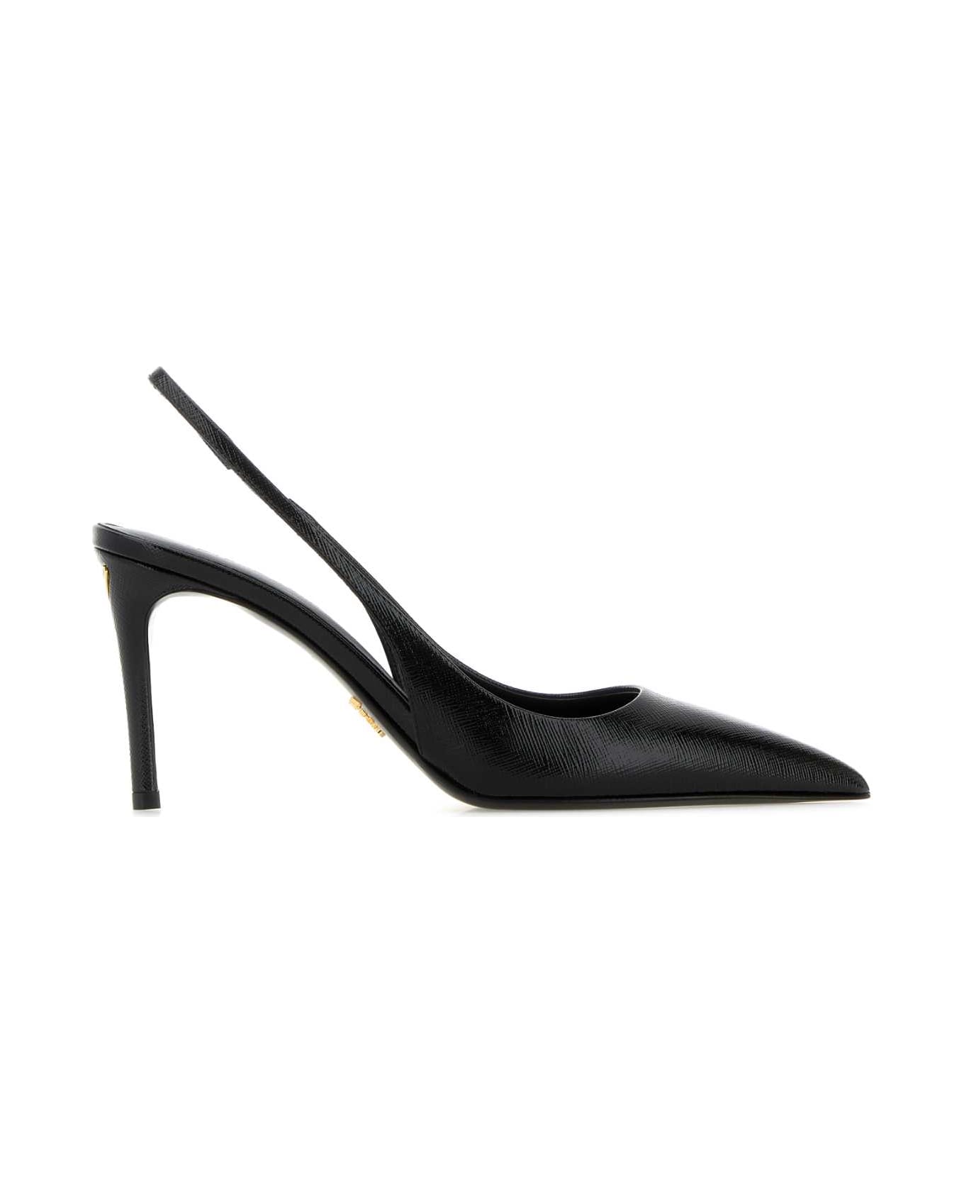 Prada Black Leather Pumps - NERO