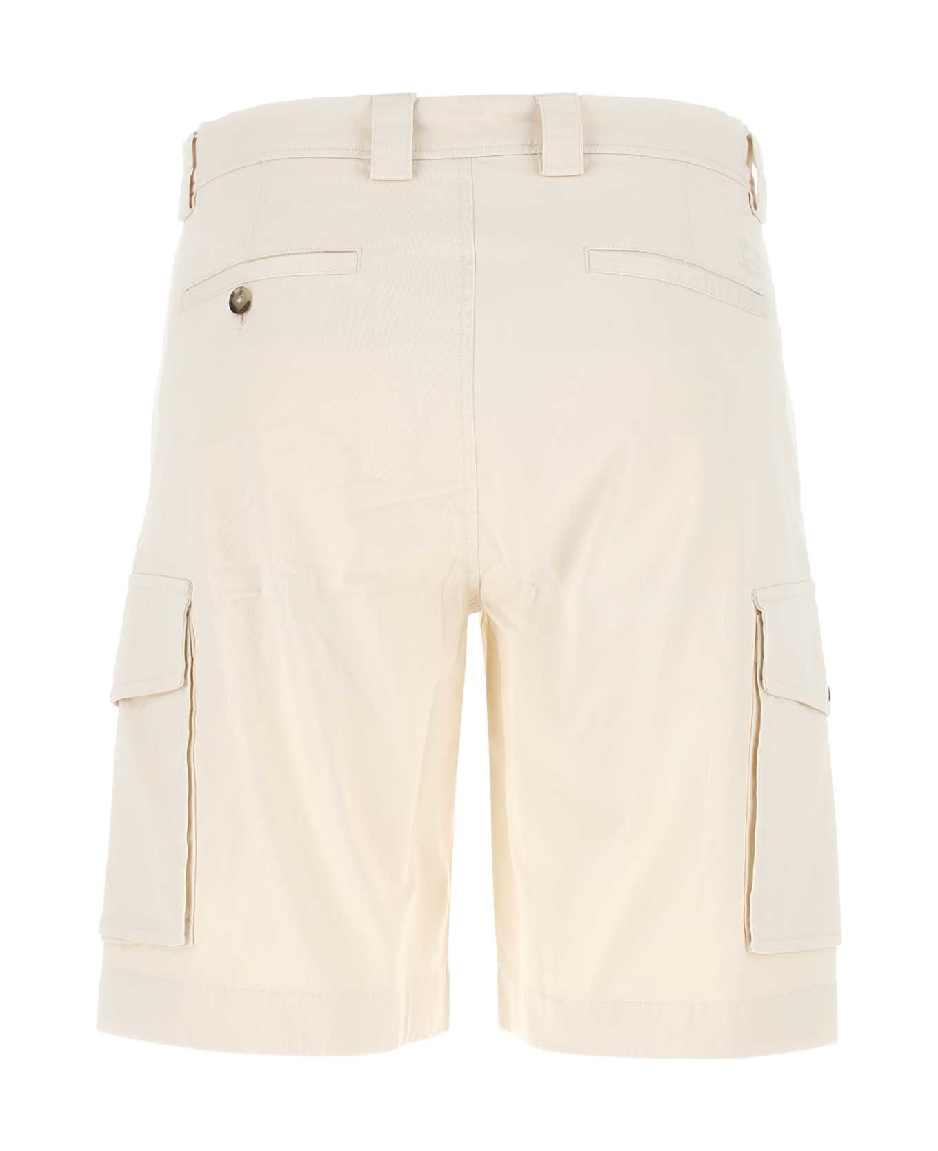 Woolrich Ivory Stretch Cotton Bermuda Shorts - MILKYCREAM