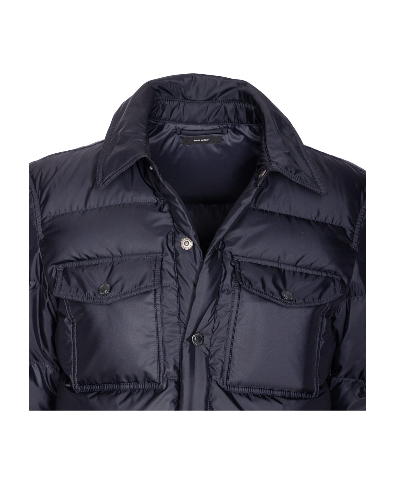 Tom Ford Techno Satin Down Jacket - BLUE