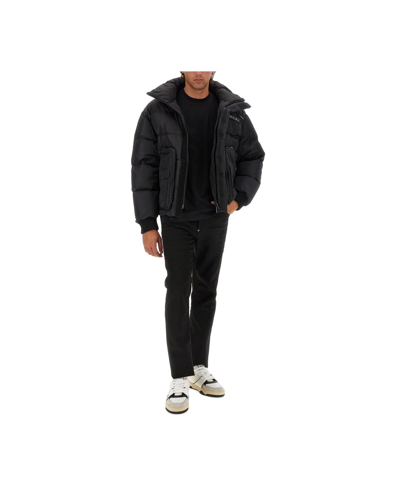 Dsquared2 Down Jacket With Logo - BLACK