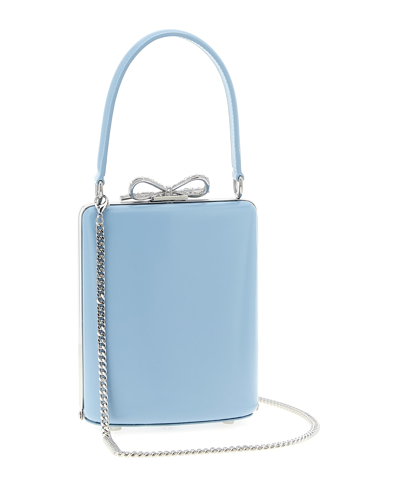 self-portrait 
blue Leather Bag
 Handbag - Light Blue