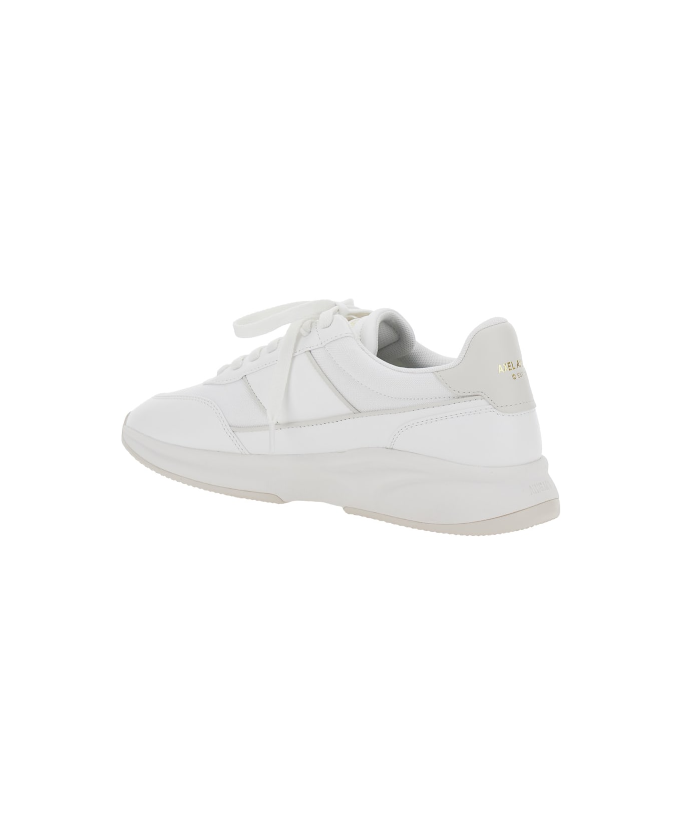Axel Arigato 'genesis Neo Runner' White Low Top Sneakers With Logo Lettering On Tongue And Heel In Leather Blend Man - White