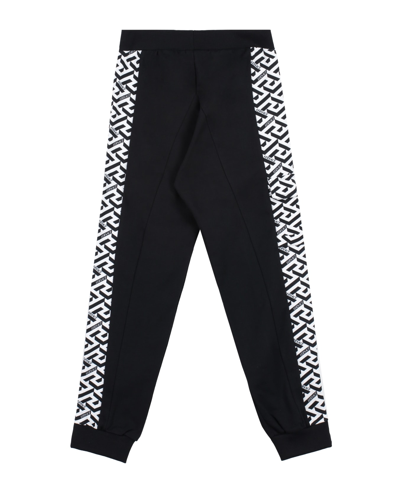 Young Versace Logo Embroidery Sweatpants - black