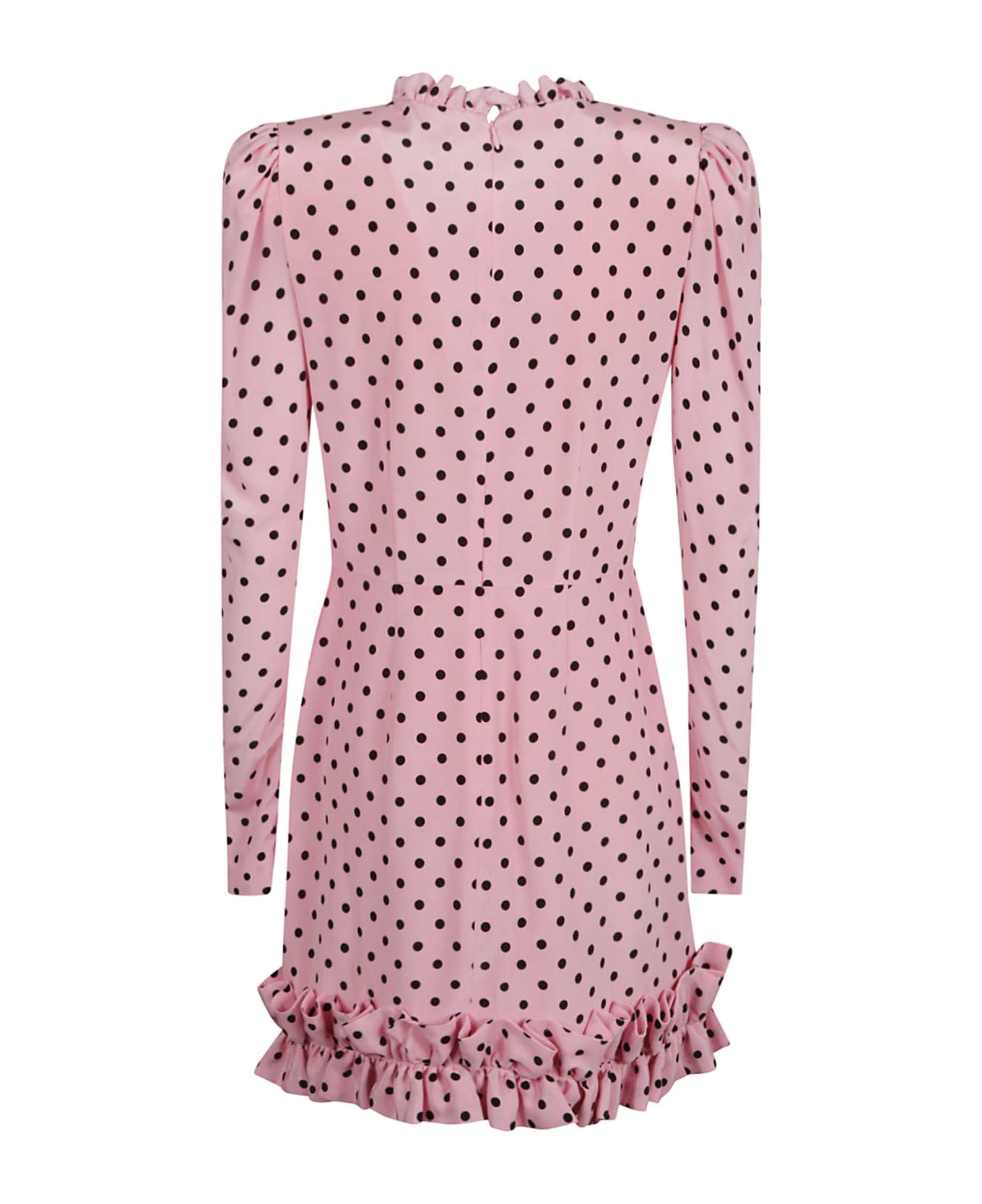 Alessandra Rich Polka Dot Print Mini Dress - Pink/Black