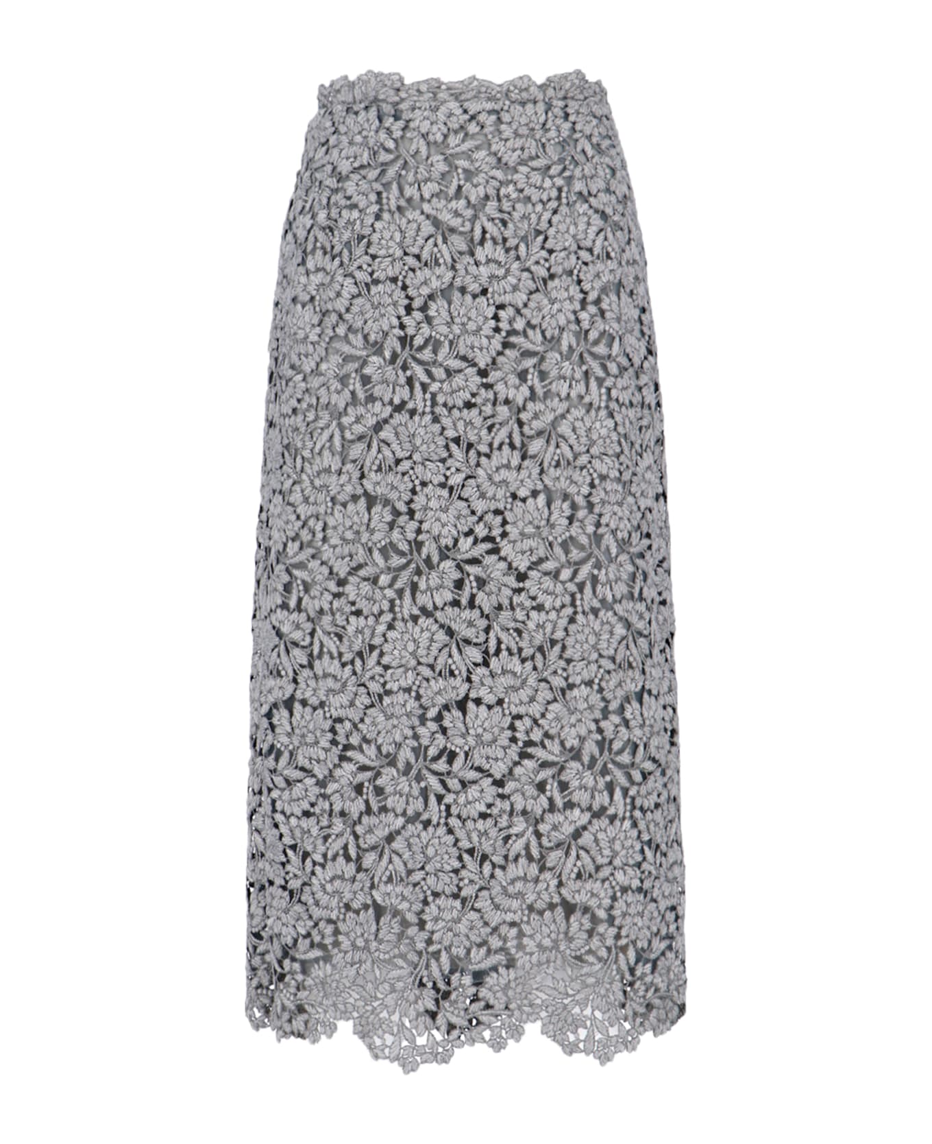 Ermanno Scervino Lace Midi Skirt - Gray