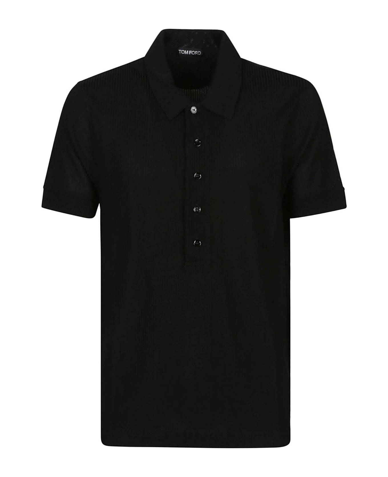 Tom Ford Short Sleeve Polo Shirt - Black