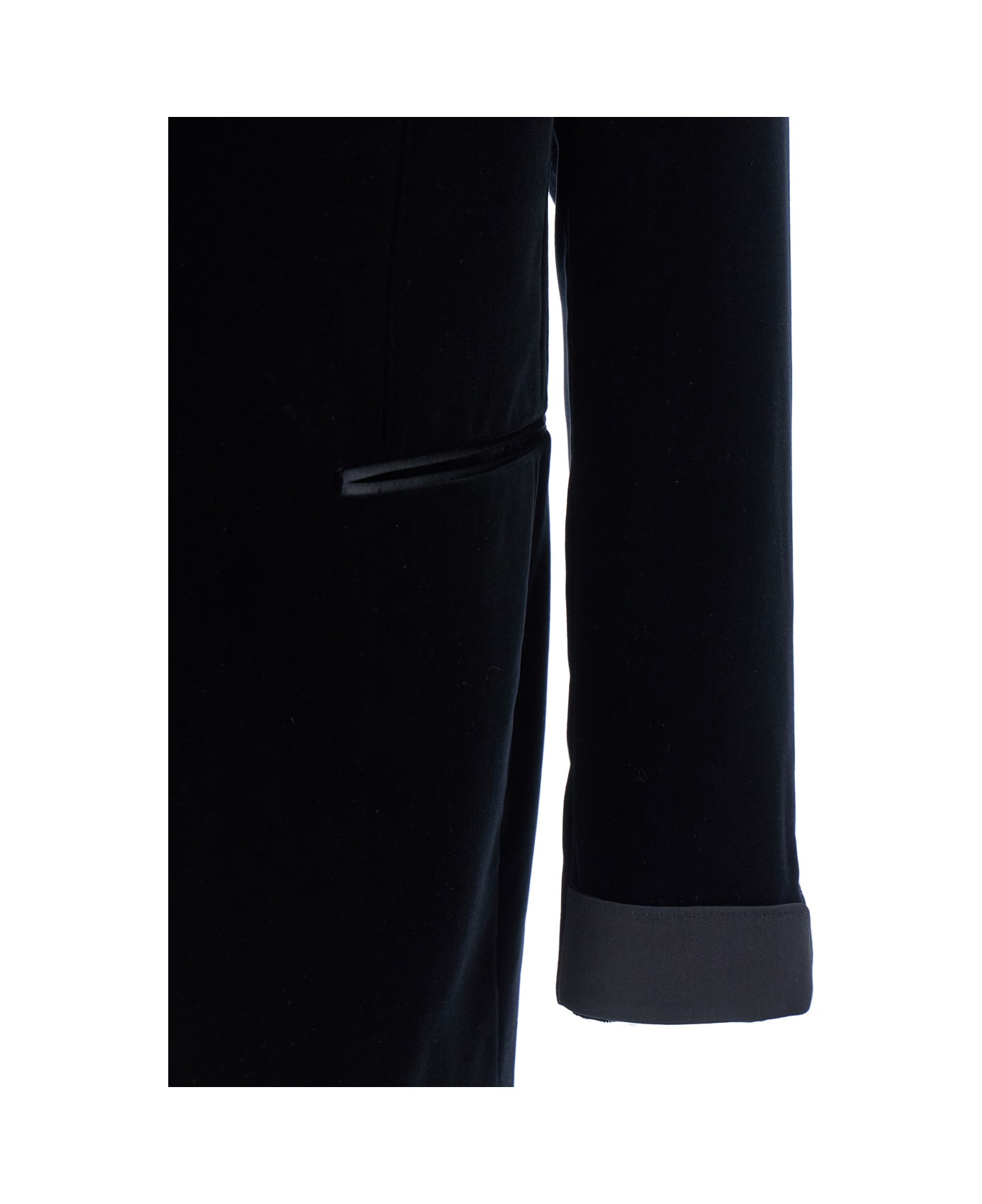 Tom Ford Shelton Tuxedo Jacket In Velluto Con Collo In Raso - Black