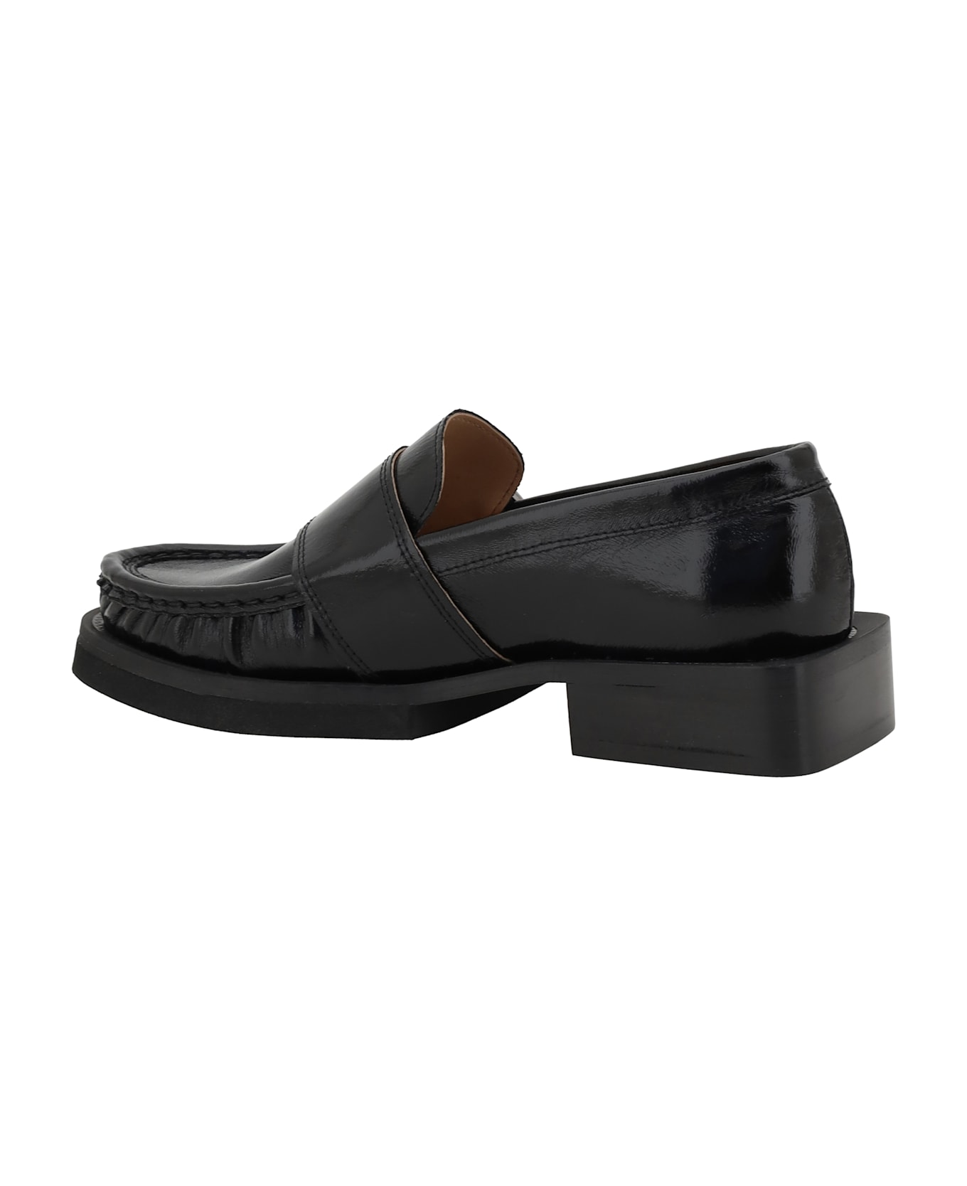 Ganni Feminine Buckle Loafers - Black