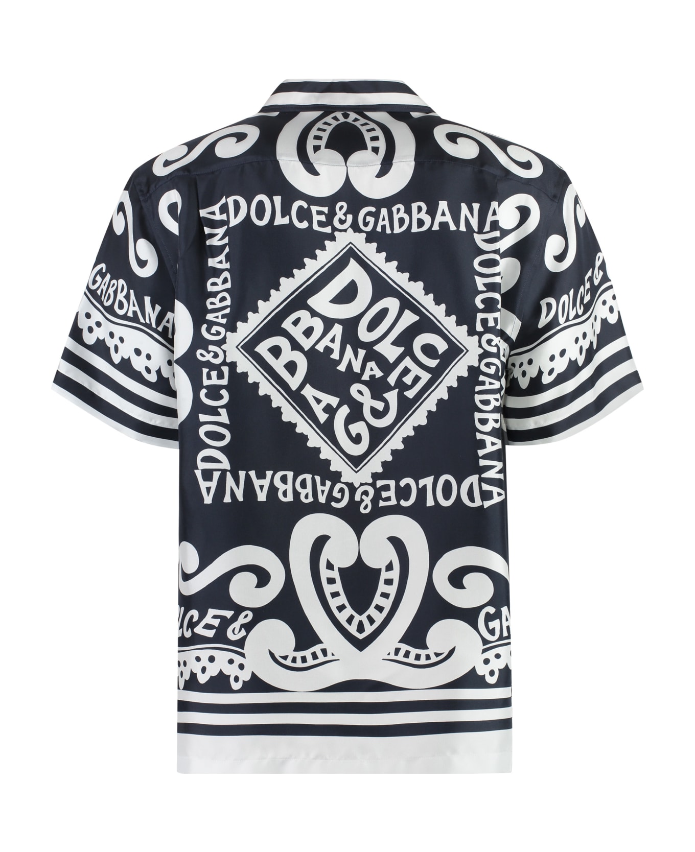 Dolce & Gabbana Printed Silk Shirt - blue シャツ