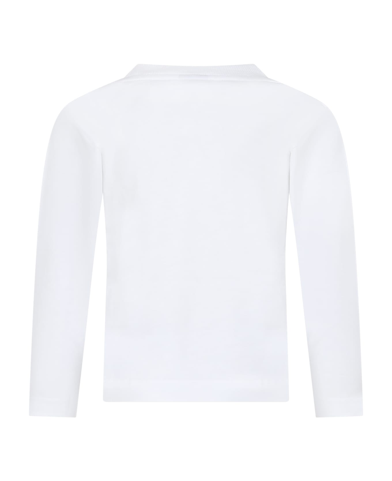 GCDS Mini White T-shirt For Boy With Logo - White