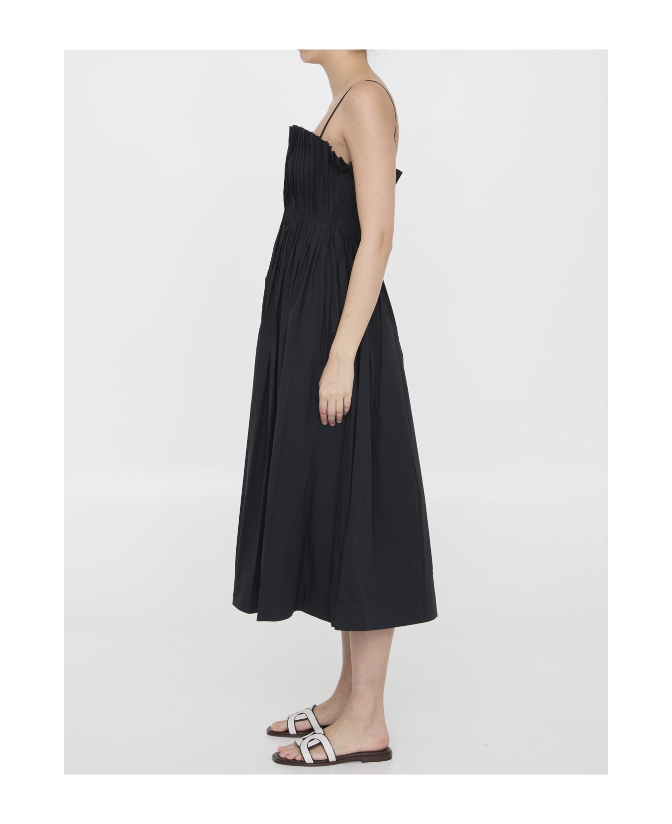 STAUD Midi Bella Dress - BLACK ワンピース＆ドレス