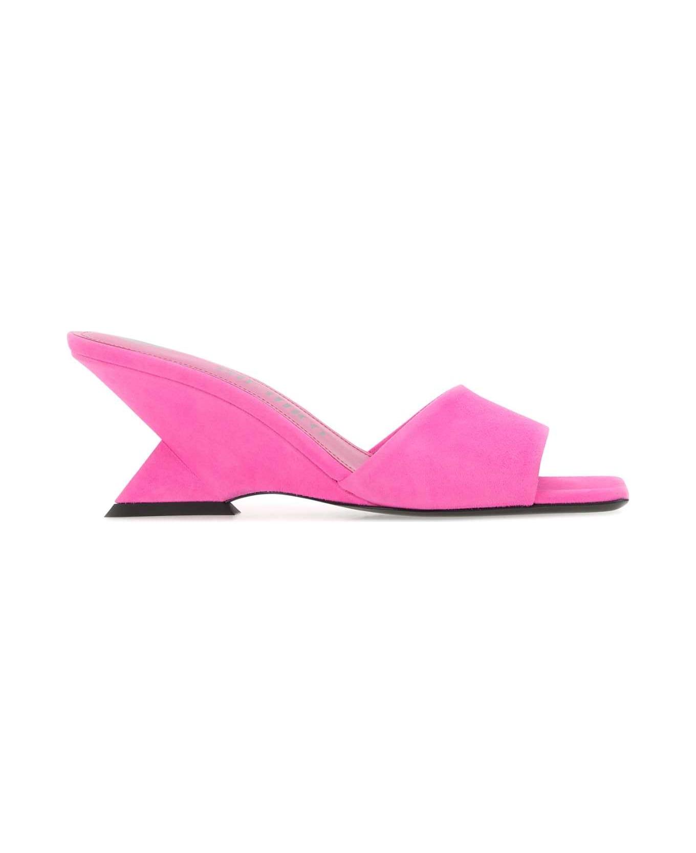 The Attico Fluo Pink Suede Cheope Mules - 168