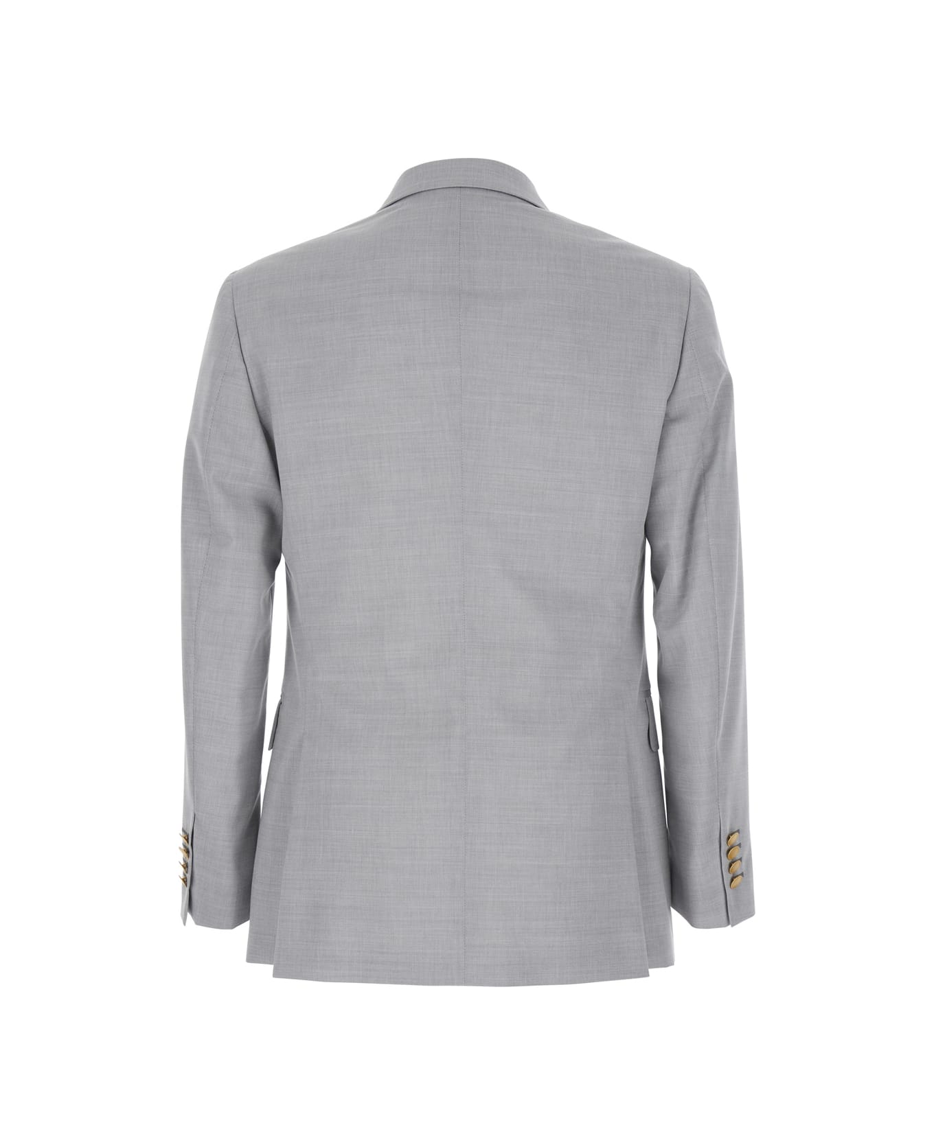Reveres 1949 Grey Double Breasted Jacket With Peak Lapels In Virgin Wool And Cotton Blend Woman - Grey
