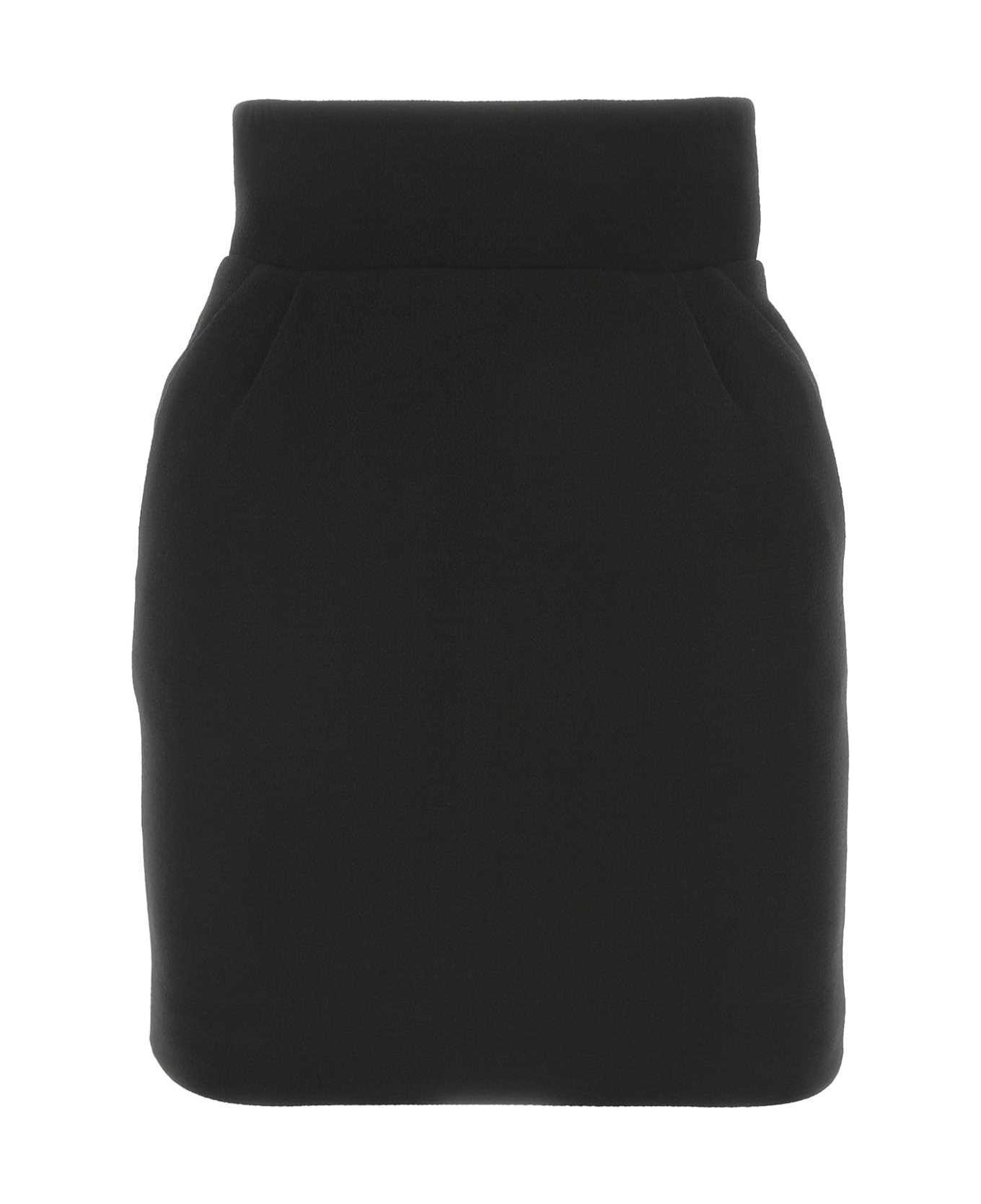 Alexandre Vauthier Black Wool Mini Skirt - BLACK