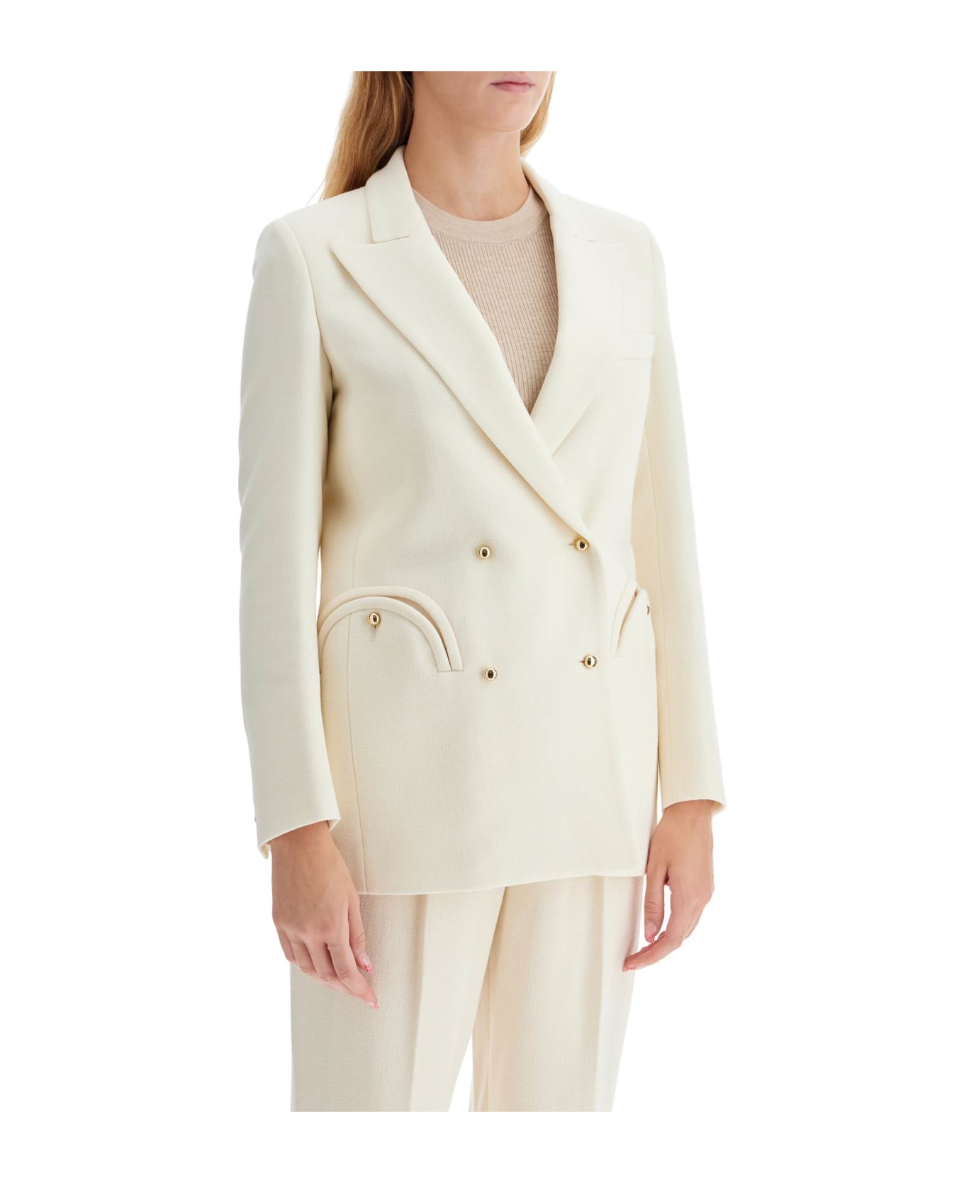 Blazé Milano Everyday Resolute Double-breasted Blazer - CREAM