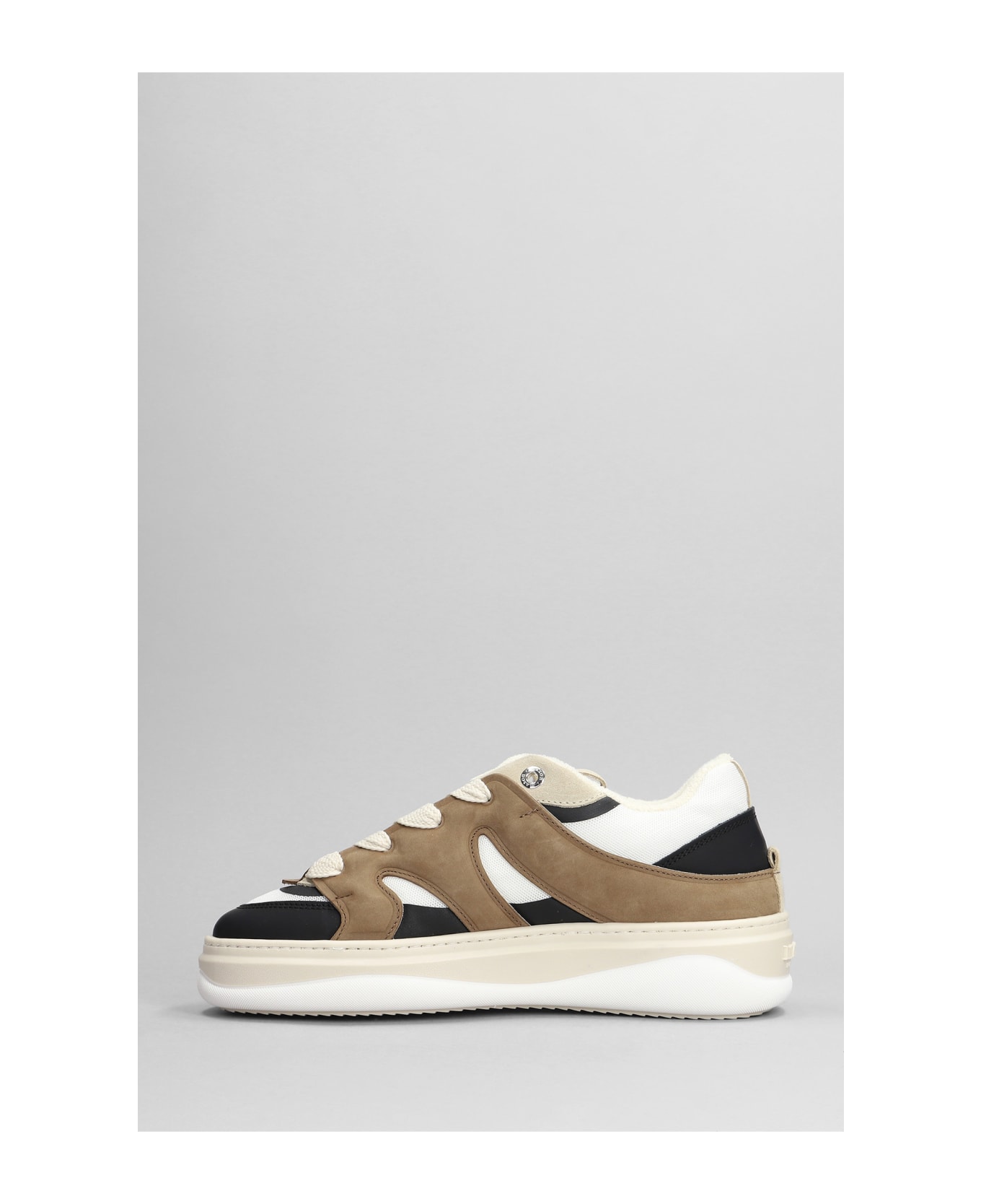 Mason Garments Venice Sneakers In Brown Suede And Fabric - brown