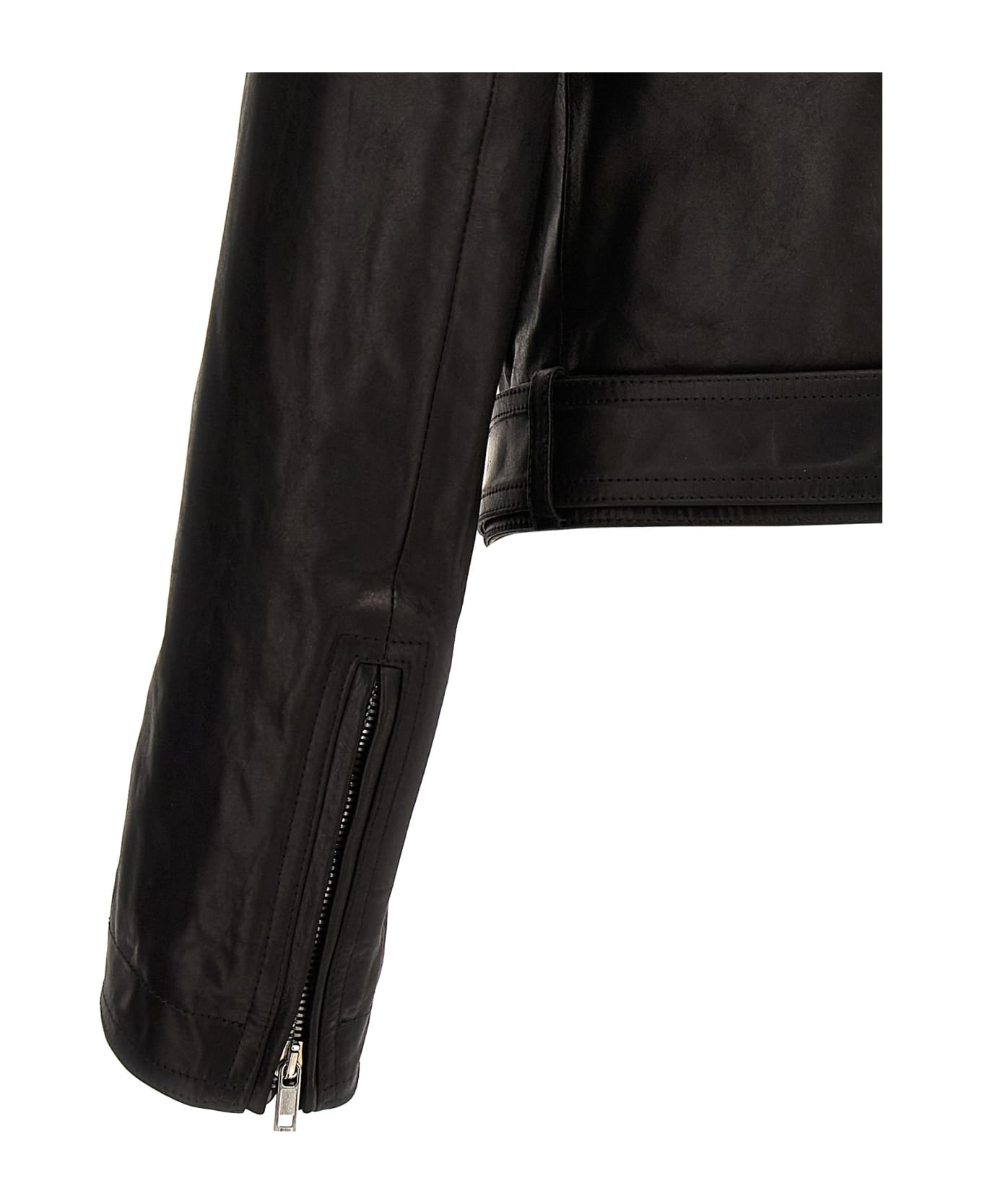 Rick Owens Leather Biker Jacket - Black