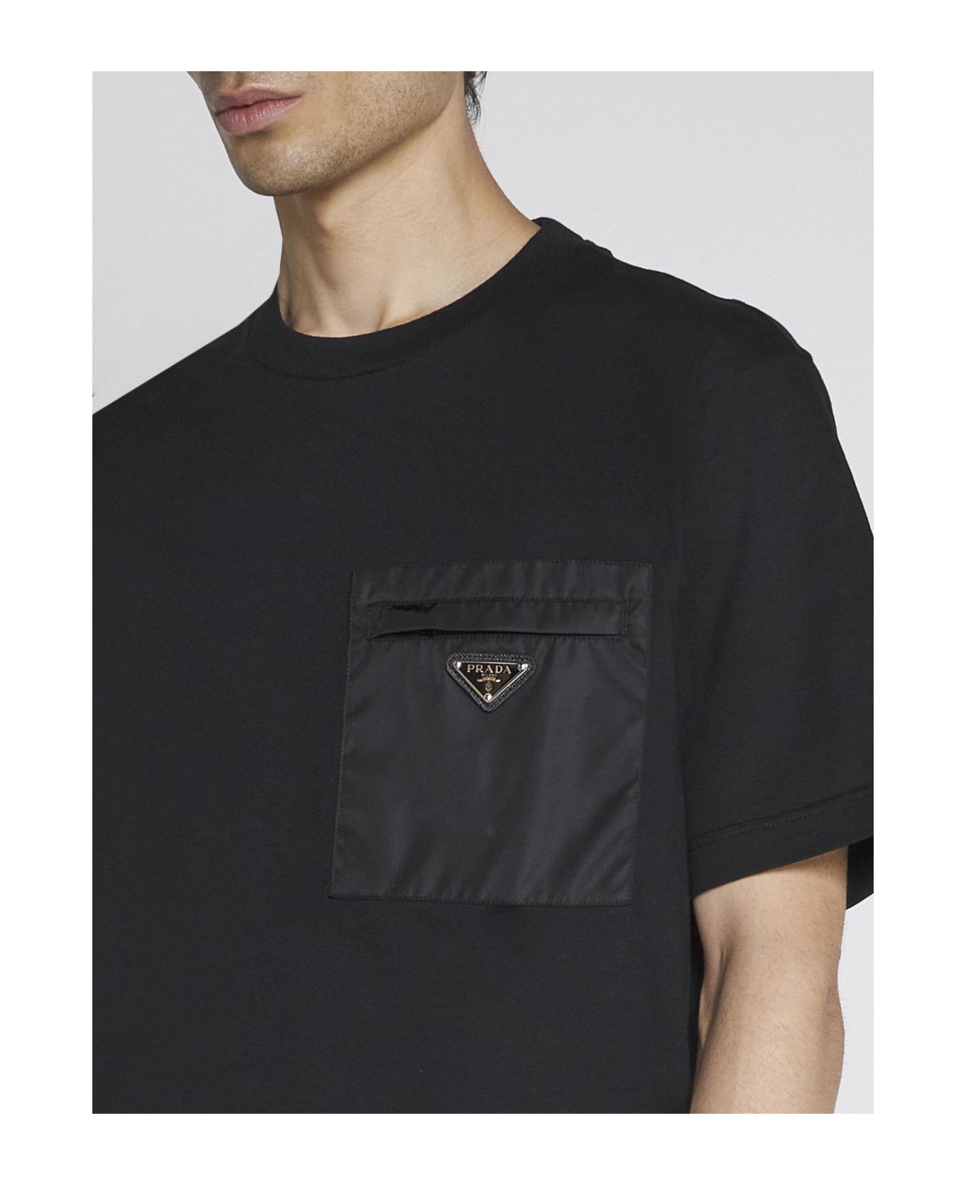 Prada Chest-pocket Cotton T-shirt - NERO