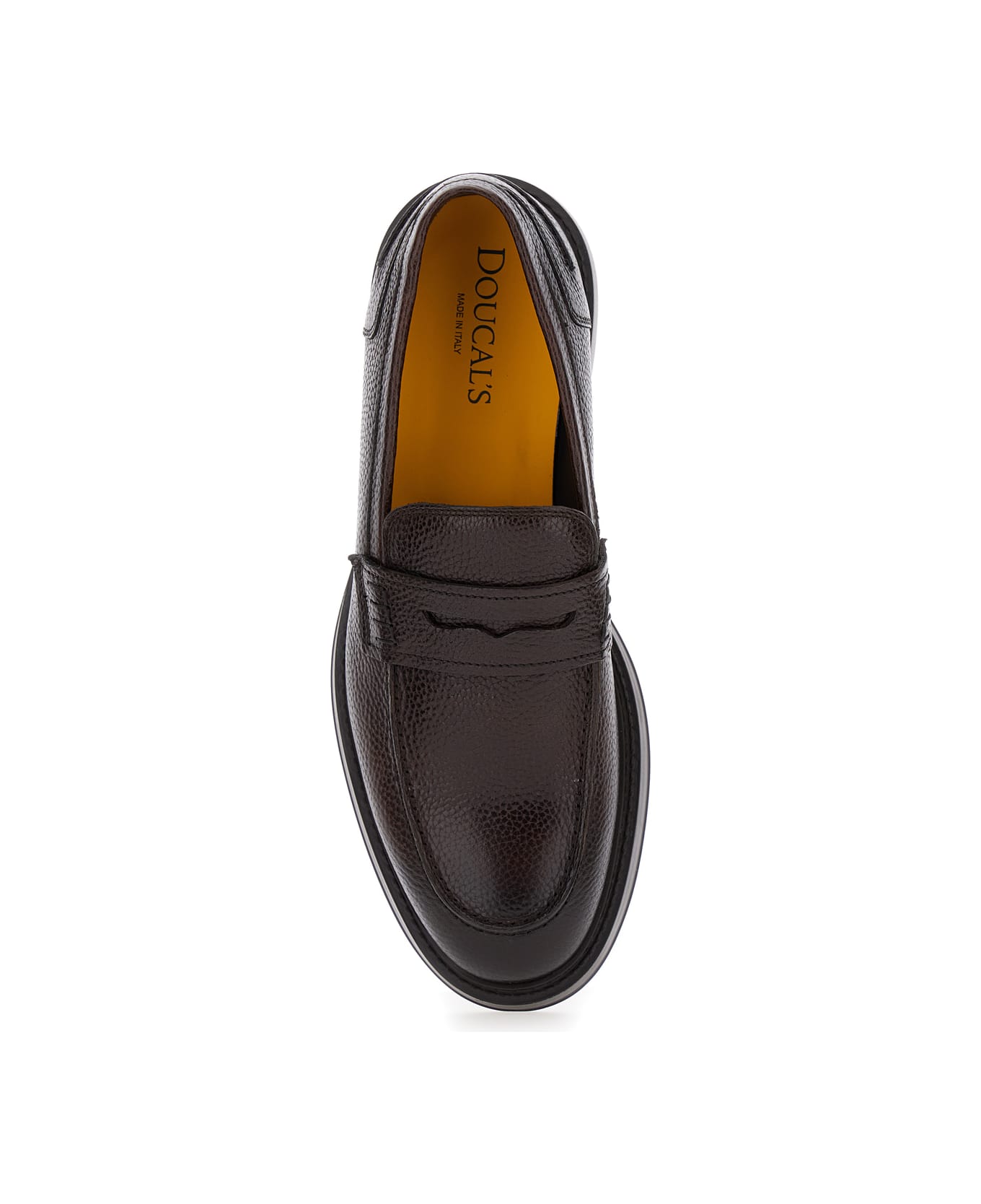 Doucal's 'adler' Brown Slip-on Loafers In Hammered Leather Man - Brown