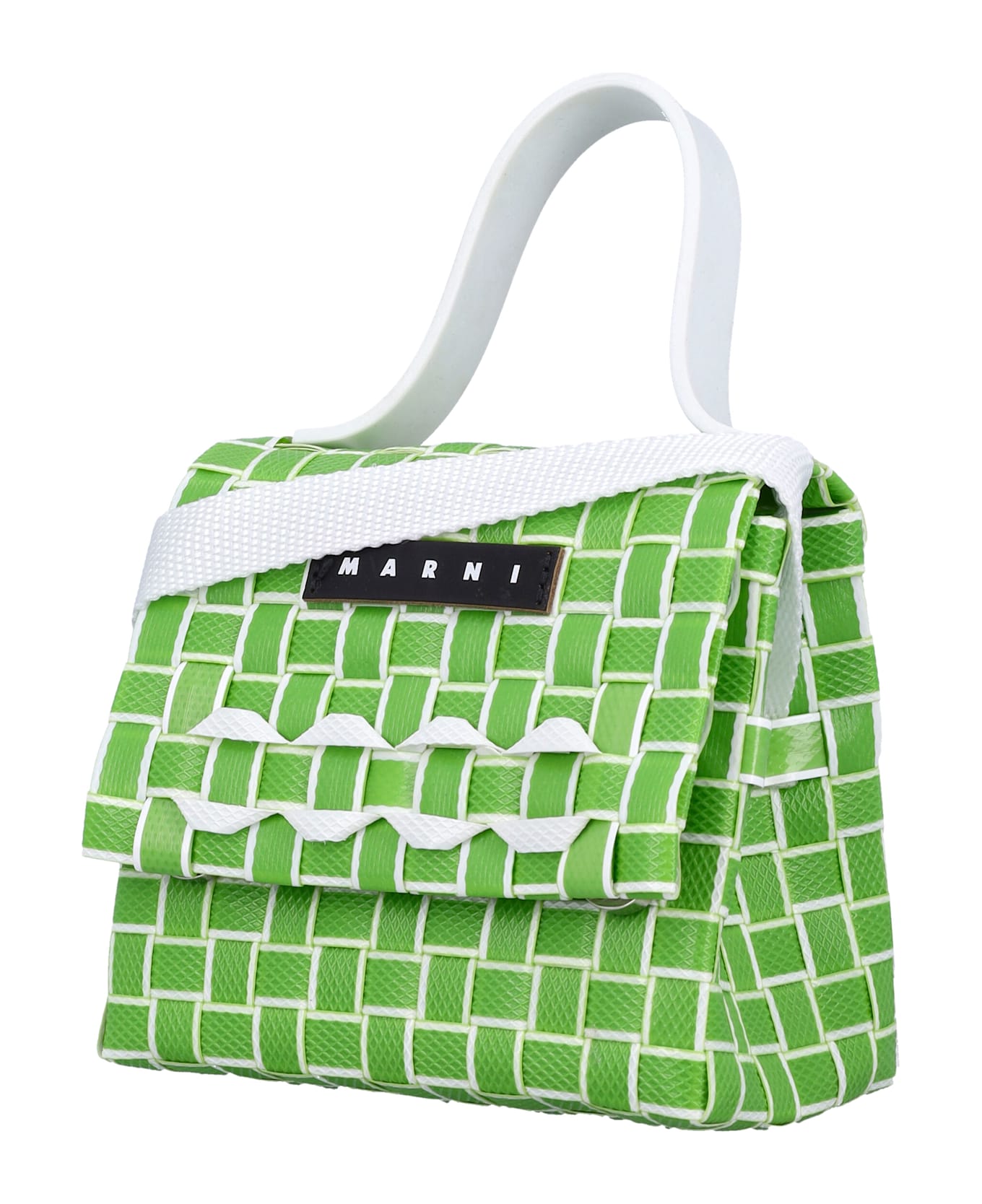 Marni Kid - Crossbody Woven Flap Bag - LIME アクセサリー＆ギフト