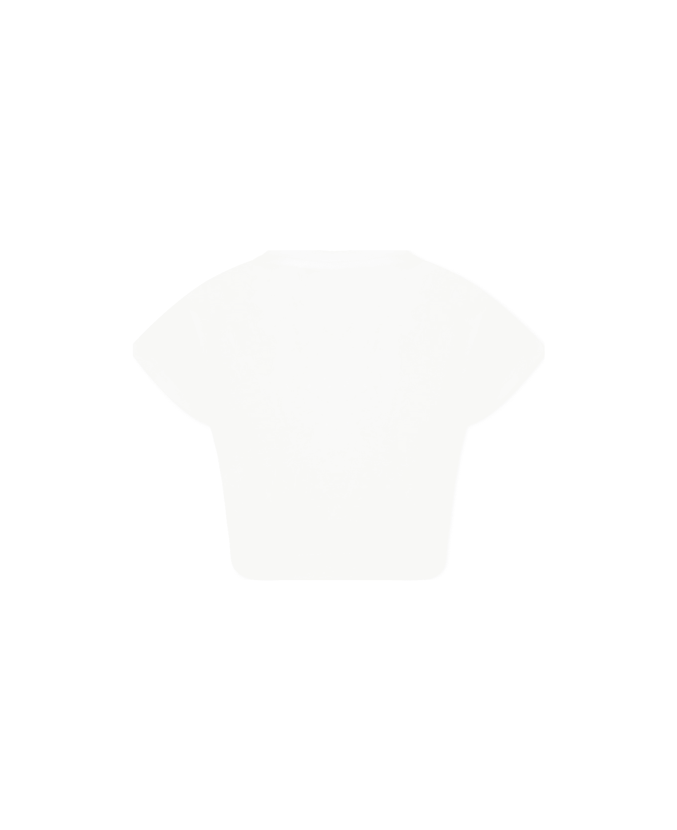 Balmain White Crop T-shirt For Girl With Logo - White