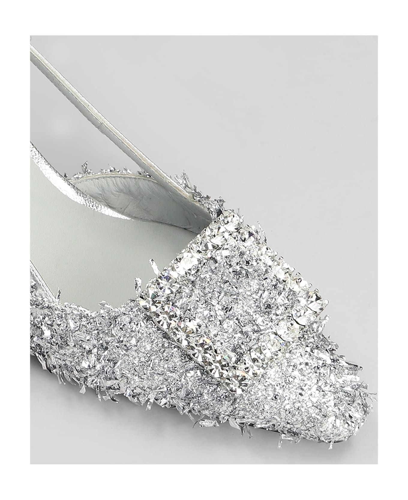 Roberto Festa Stefi Pumps In Silver Leather And Fabric - silver