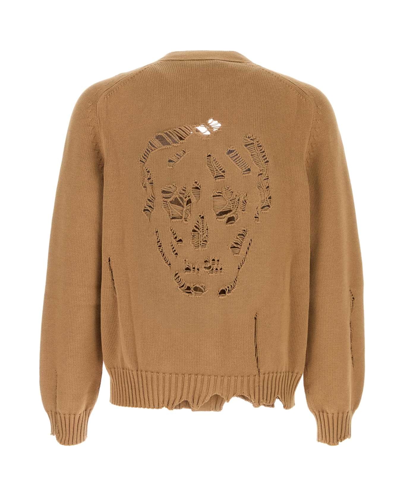 Alexander McQueen Biscuit Cotton Cardigan - TOFFEE