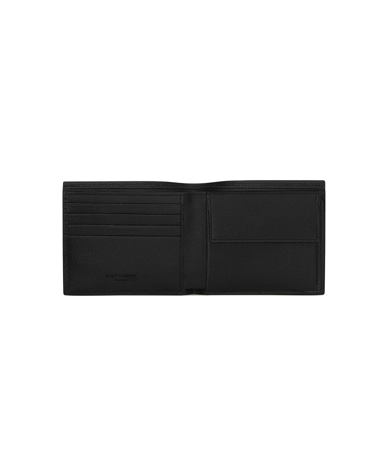 Saint Laurent Wallet In Leather With Coin Purse - Black