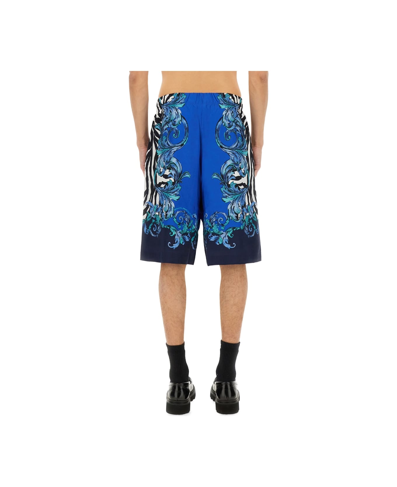 Versace Jeans Couture Viscose Shorts - BLUE