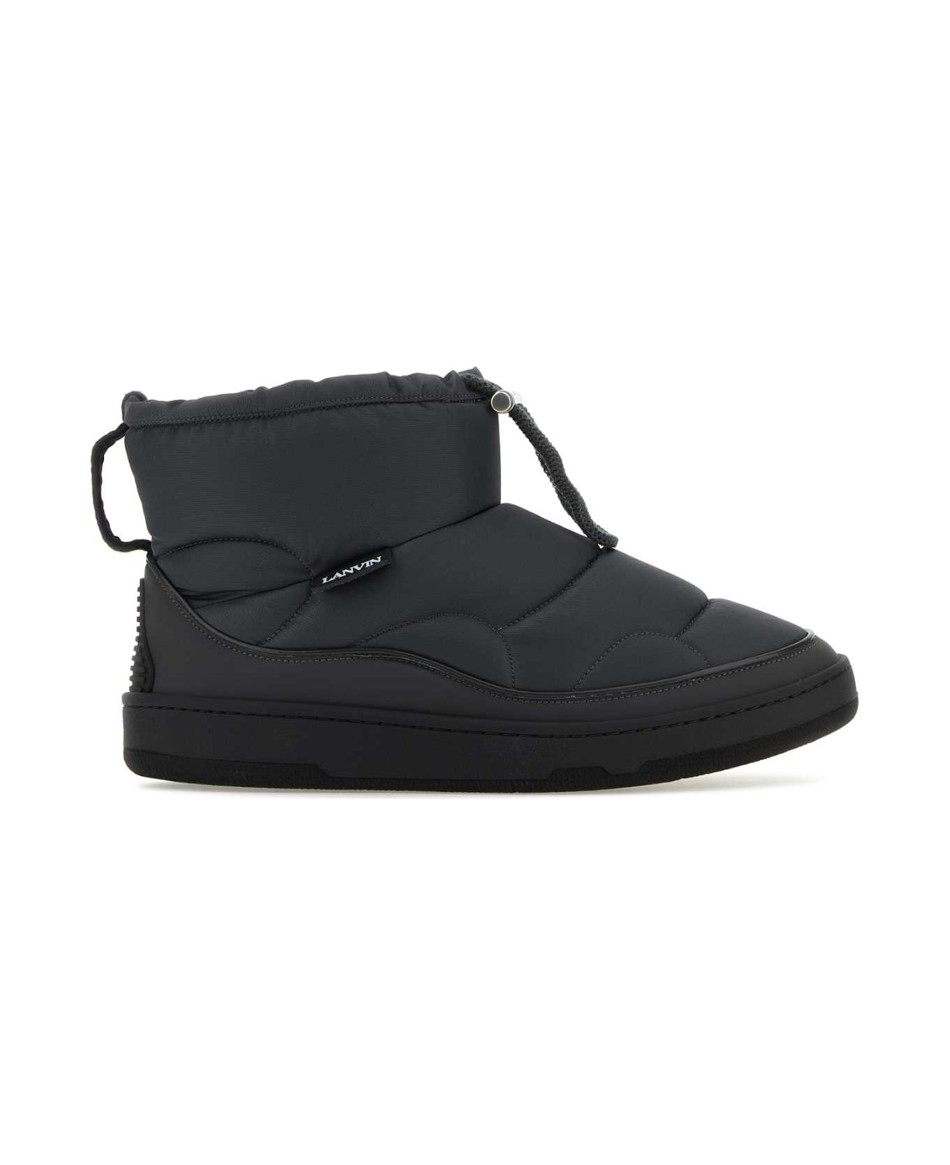 Lanvin Graphite Fabric Curb Snow Ankle Boots - LODEN
