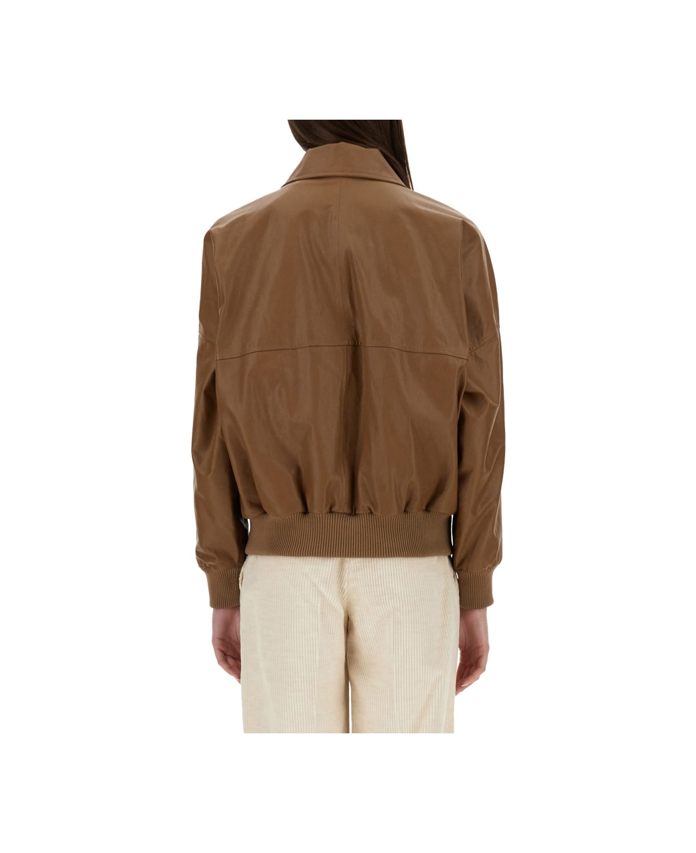 Brunello Cucinelli Leather Jacket - BROWN