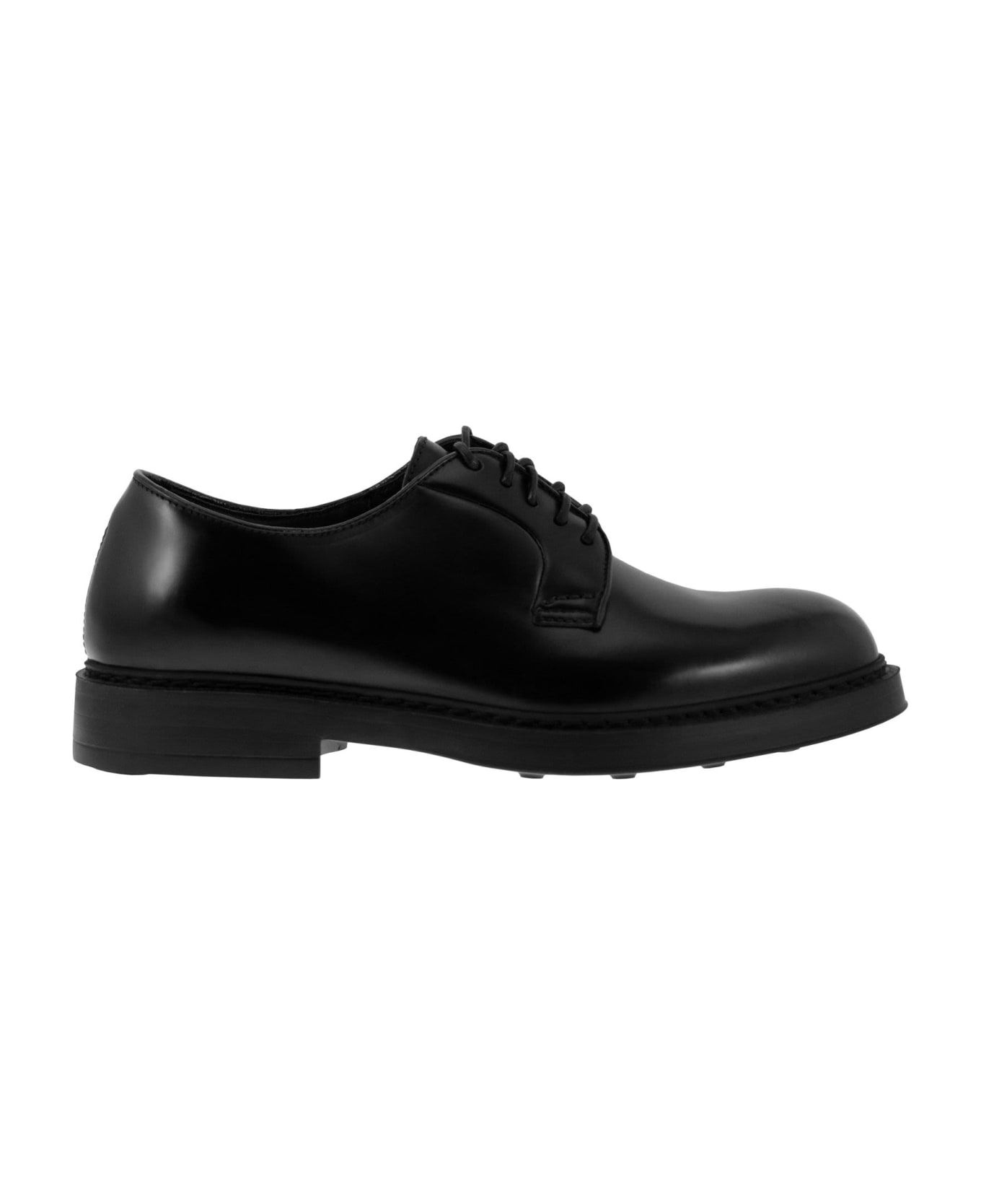 Doucal's Leather Derby Lace-up - Black ローファー＆デッキシューズ