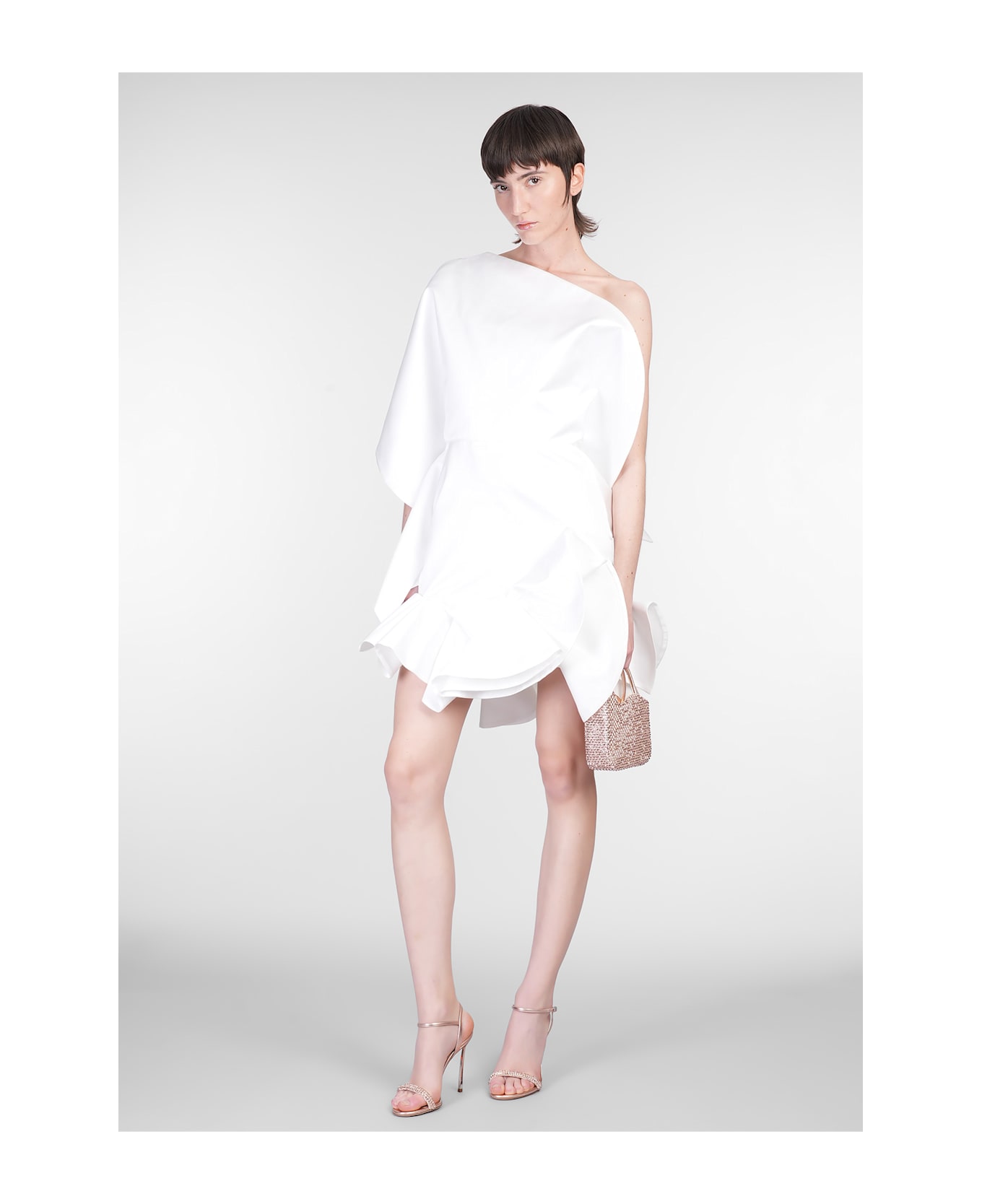 Del Core Mini Dress In White Polyester - white