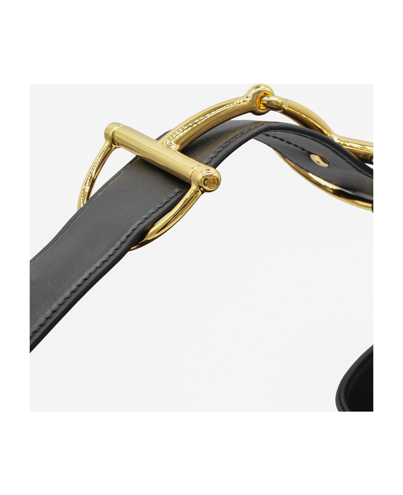 Gucci Black Leather Maxi Horsebit Shoulder Bag - Black