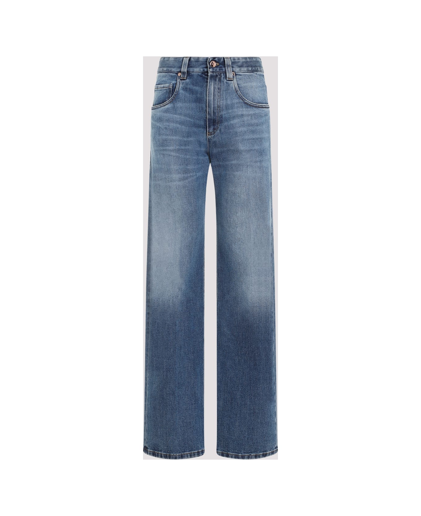 Brunello Cucinelli Straight Leg Cotton Jeans - Blue Denim