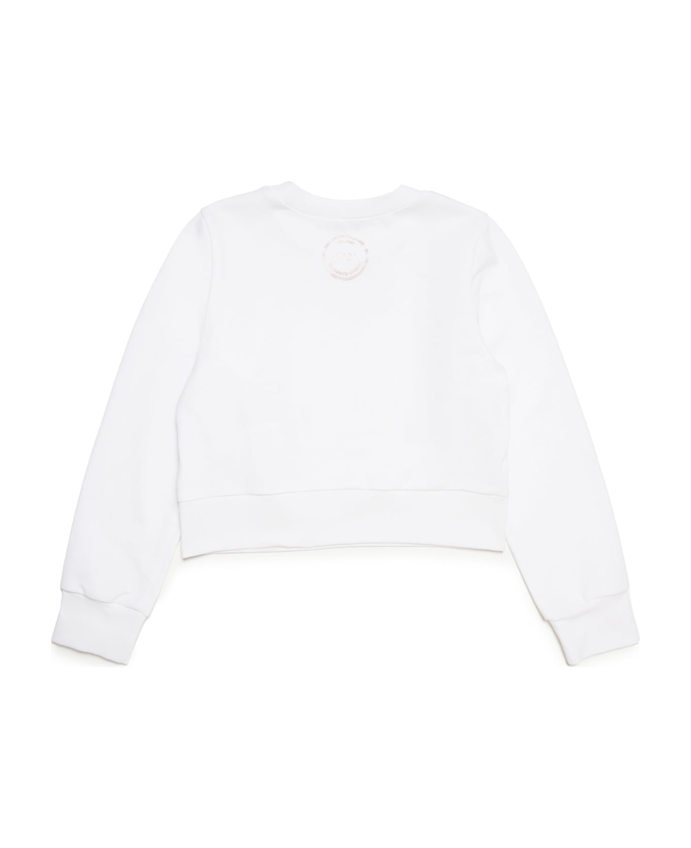 N.21 N21s190f Sweat-shirt N21 Crew-neck Sequined Fringed Sweatshirt - Bianco