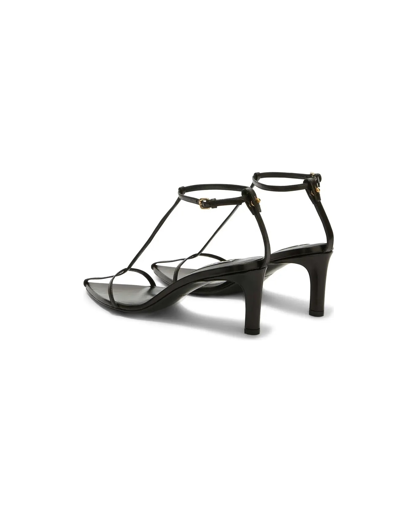 Jil Sander Black Leather Pointed Sandals With Straps - Black サンダル