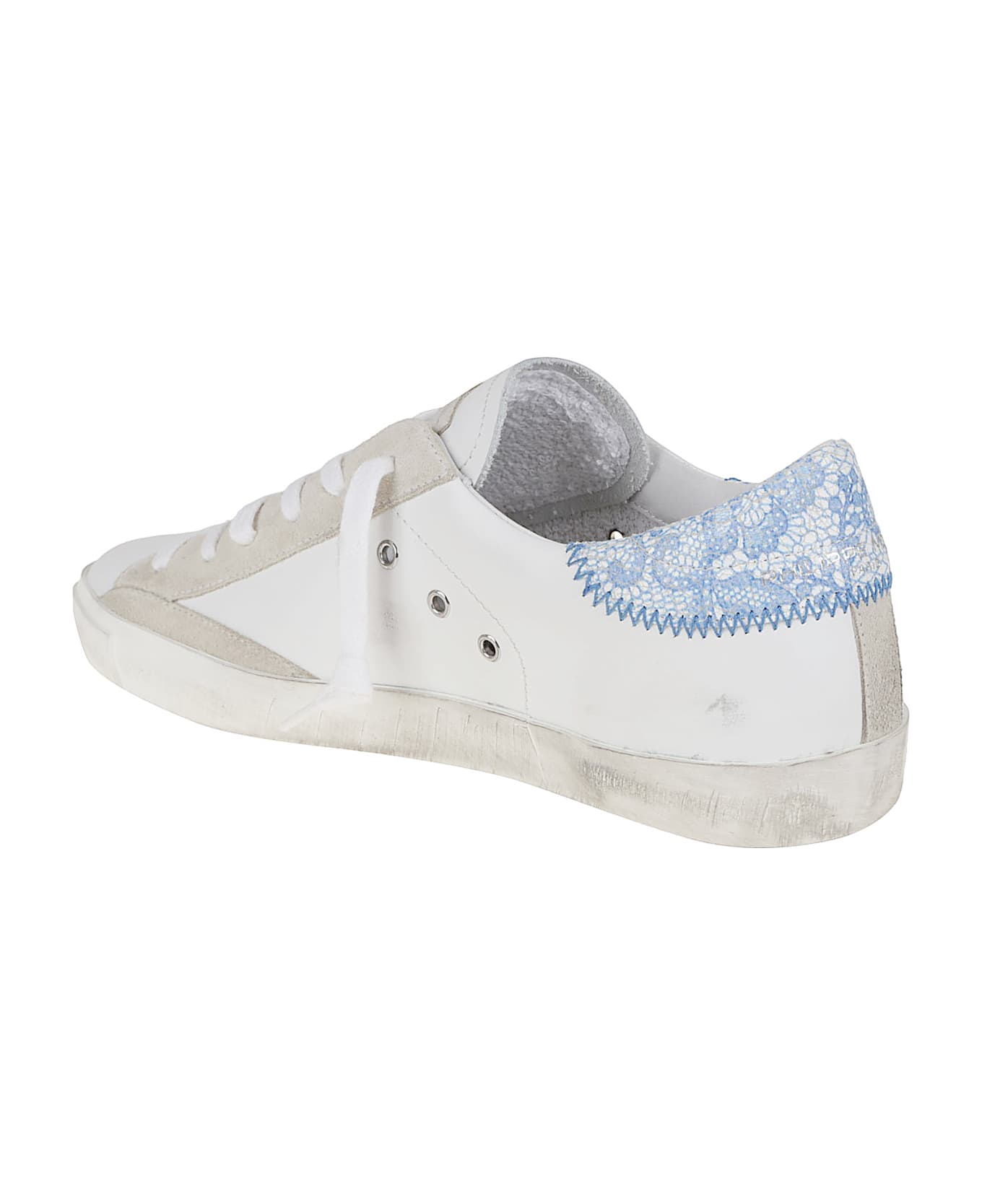 Philippe Model Prsx Low Woman - Veau Chantilly Blanc Bleu