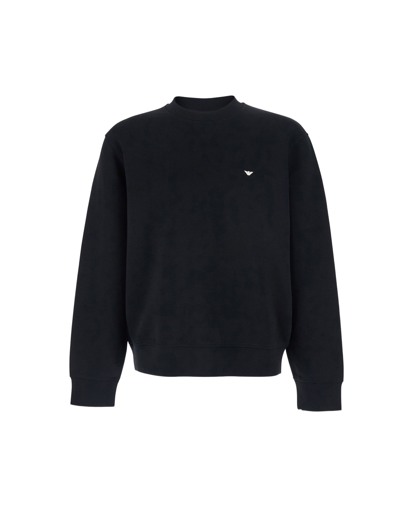 Emporio Armani Cotton Crewneck Sweatshirt - Black
