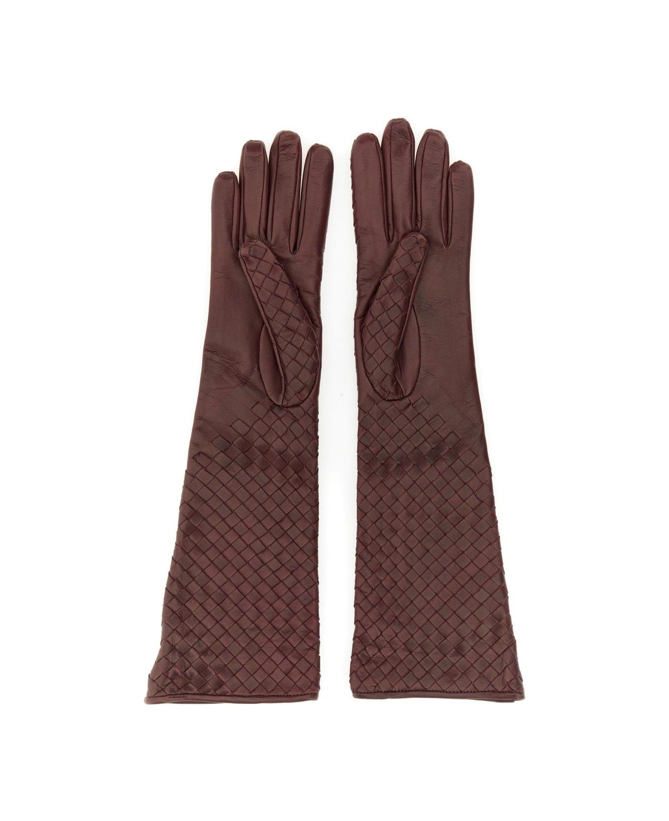 Bottega Veneta Intrecciato Midi Gloves - BORDEAUX