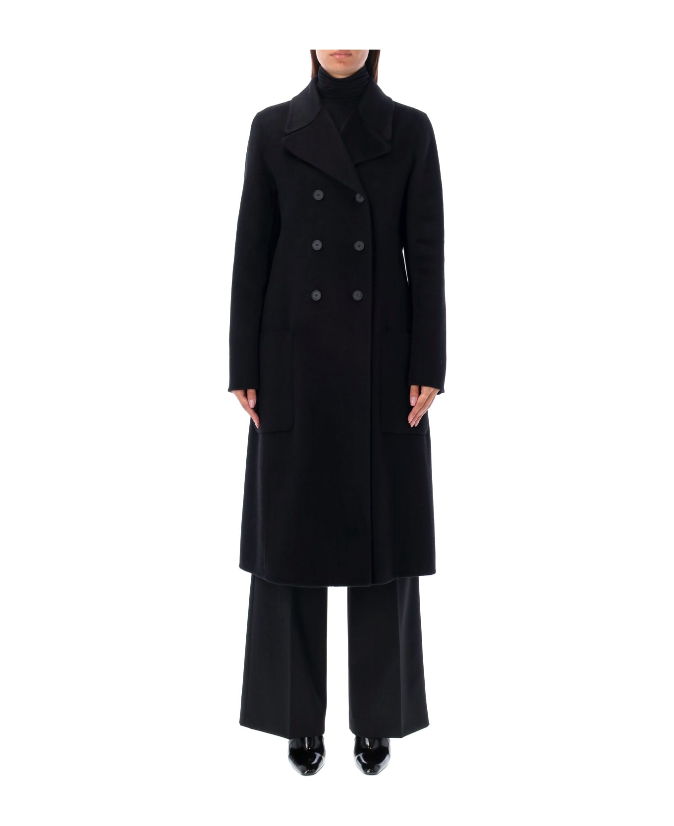 Lanvin Double Breast Cashmere Coat - Black コート