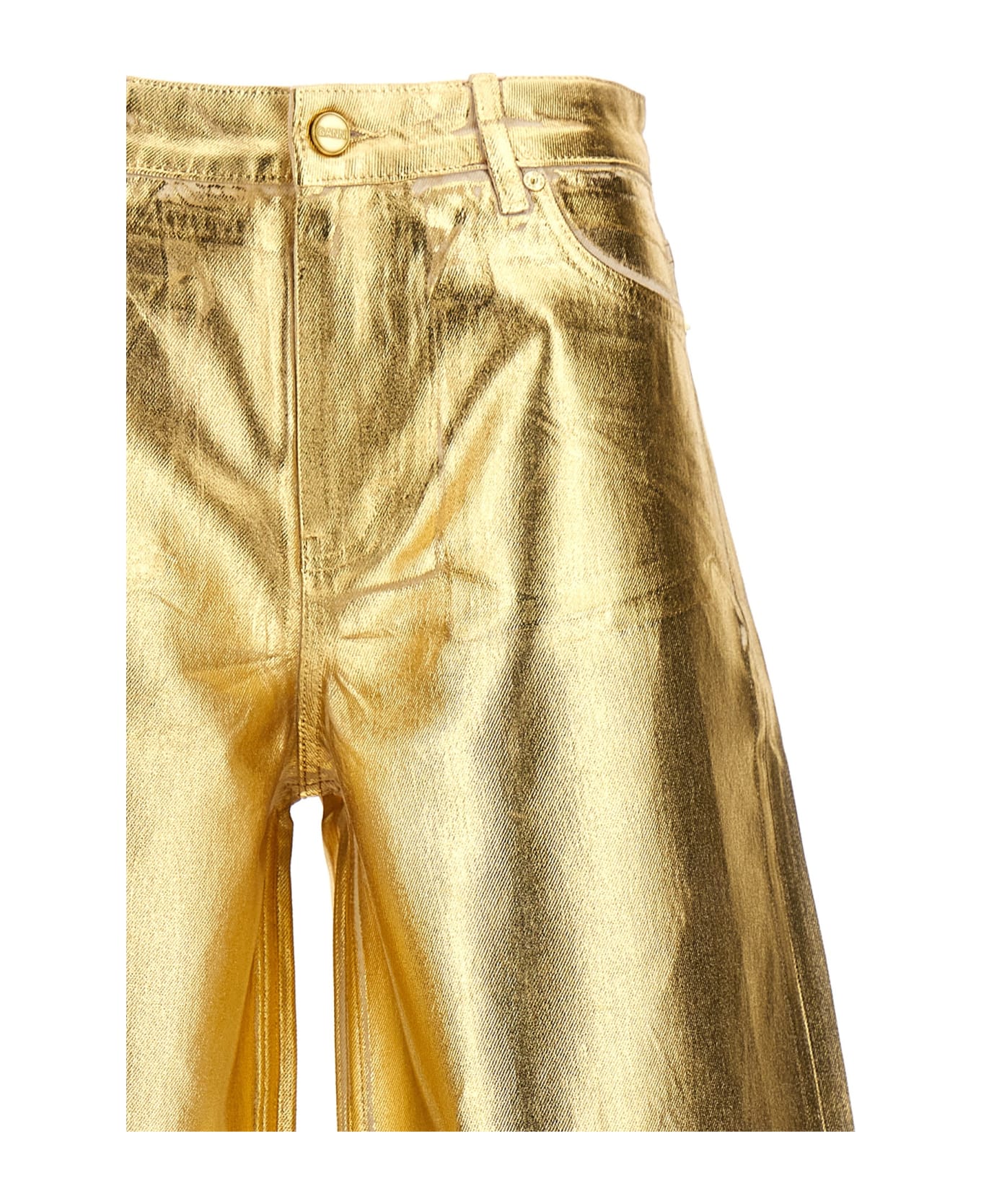 Ganni 'foil' Jeans - Gold