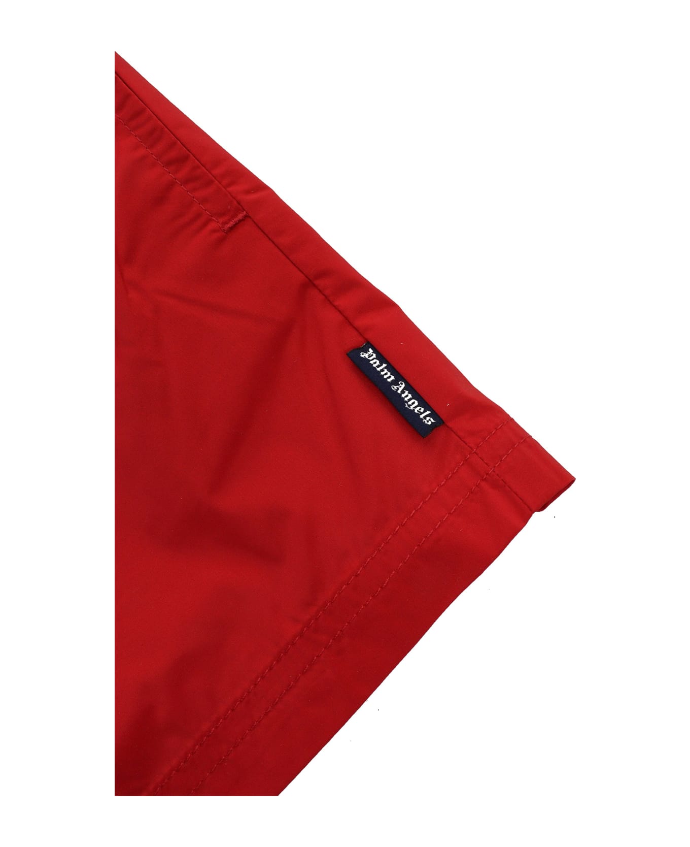 Palm Angels Curved Logo Swim Trunks - RED
