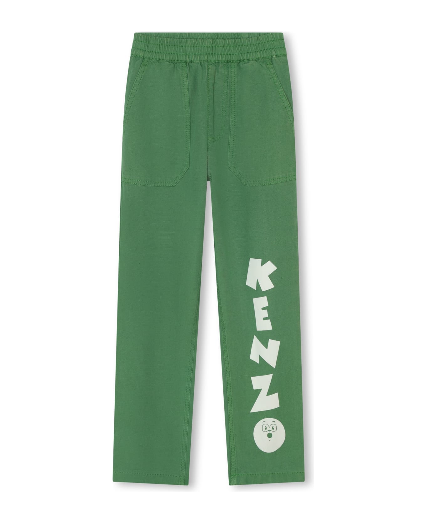 Kenzo Kids Pantaloni Con Logo - Green ボトムス