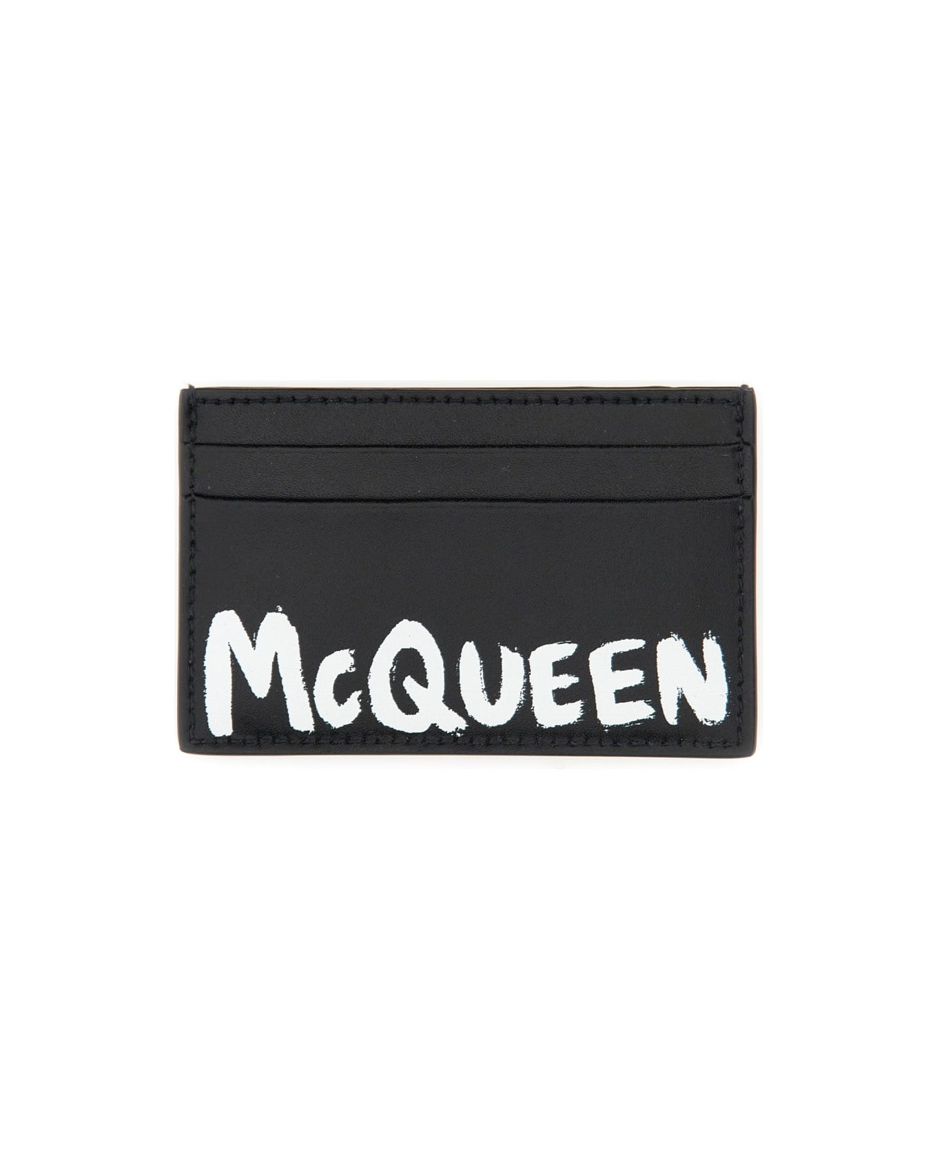 Alexander McQueen Leather Card Holder - BLACK