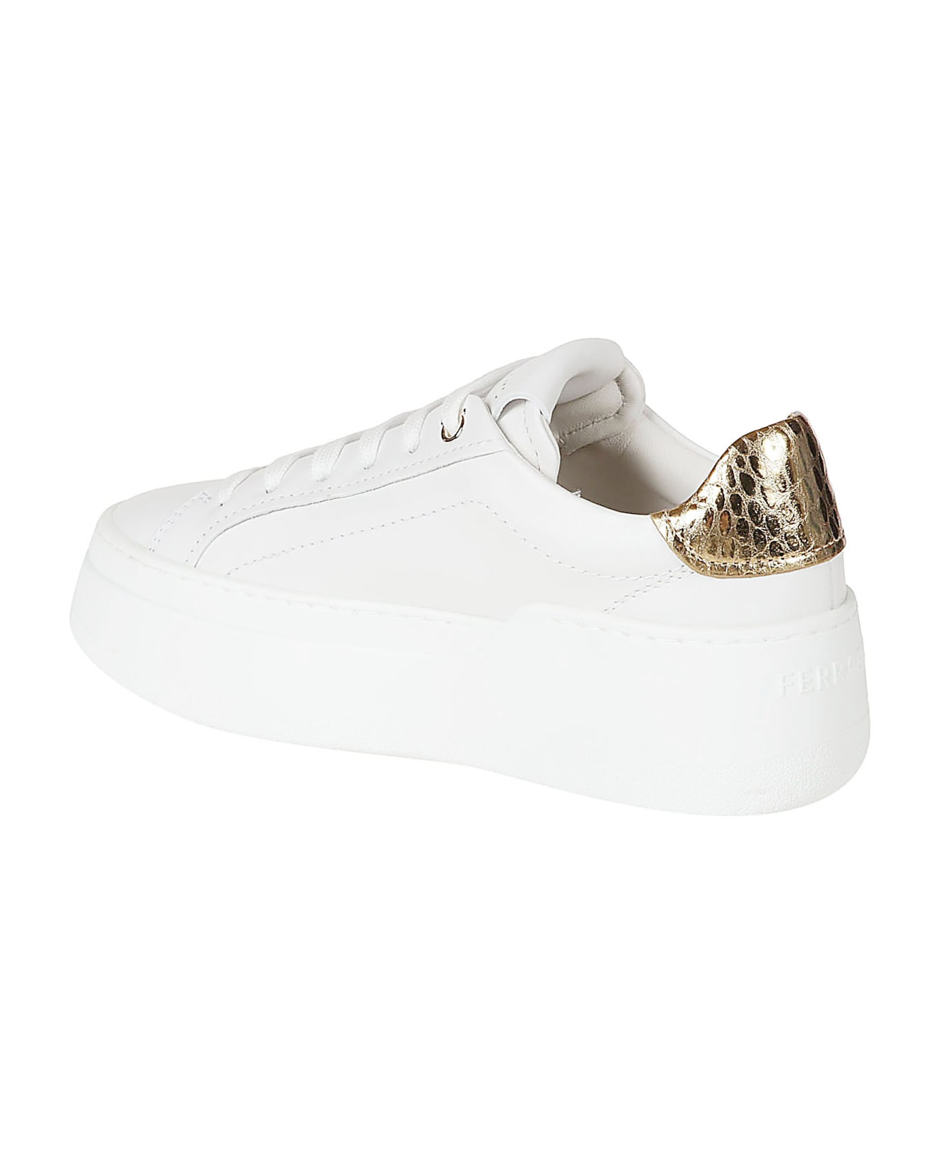 Ferragamo Dahlia 1 Sneakers - White/Gold ウェッジシューズ
