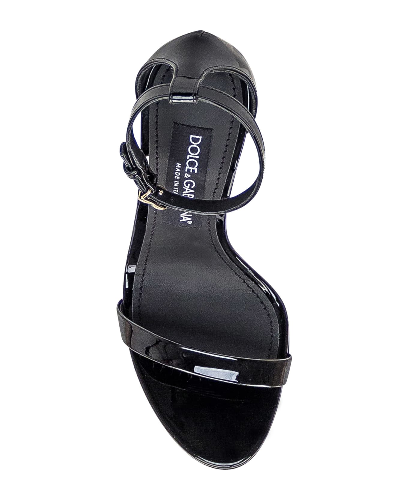 Dolce & Gabbana Leather Sandal - NERO ORO (Black)