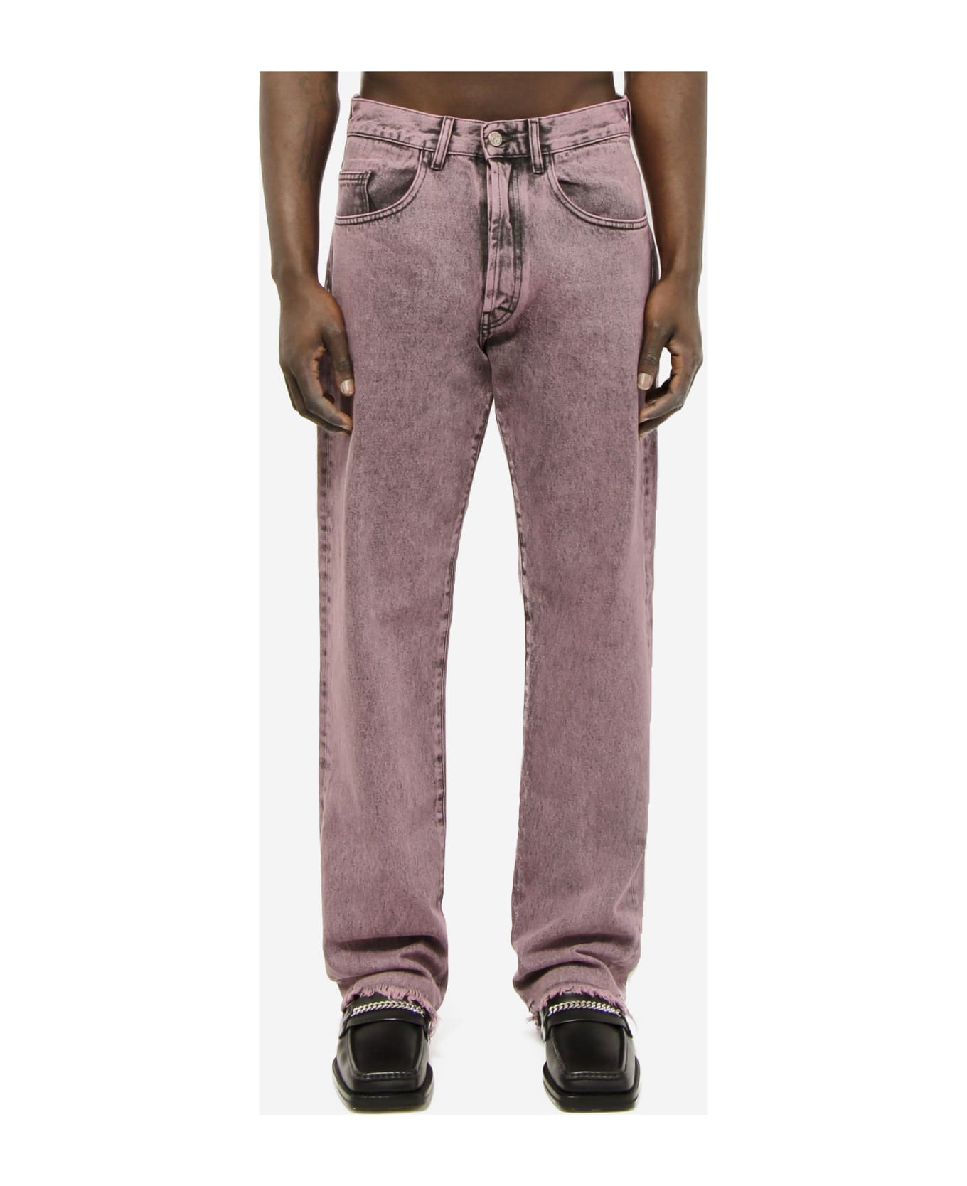 Aries Acid Wash Batten Jeans - rose-pink