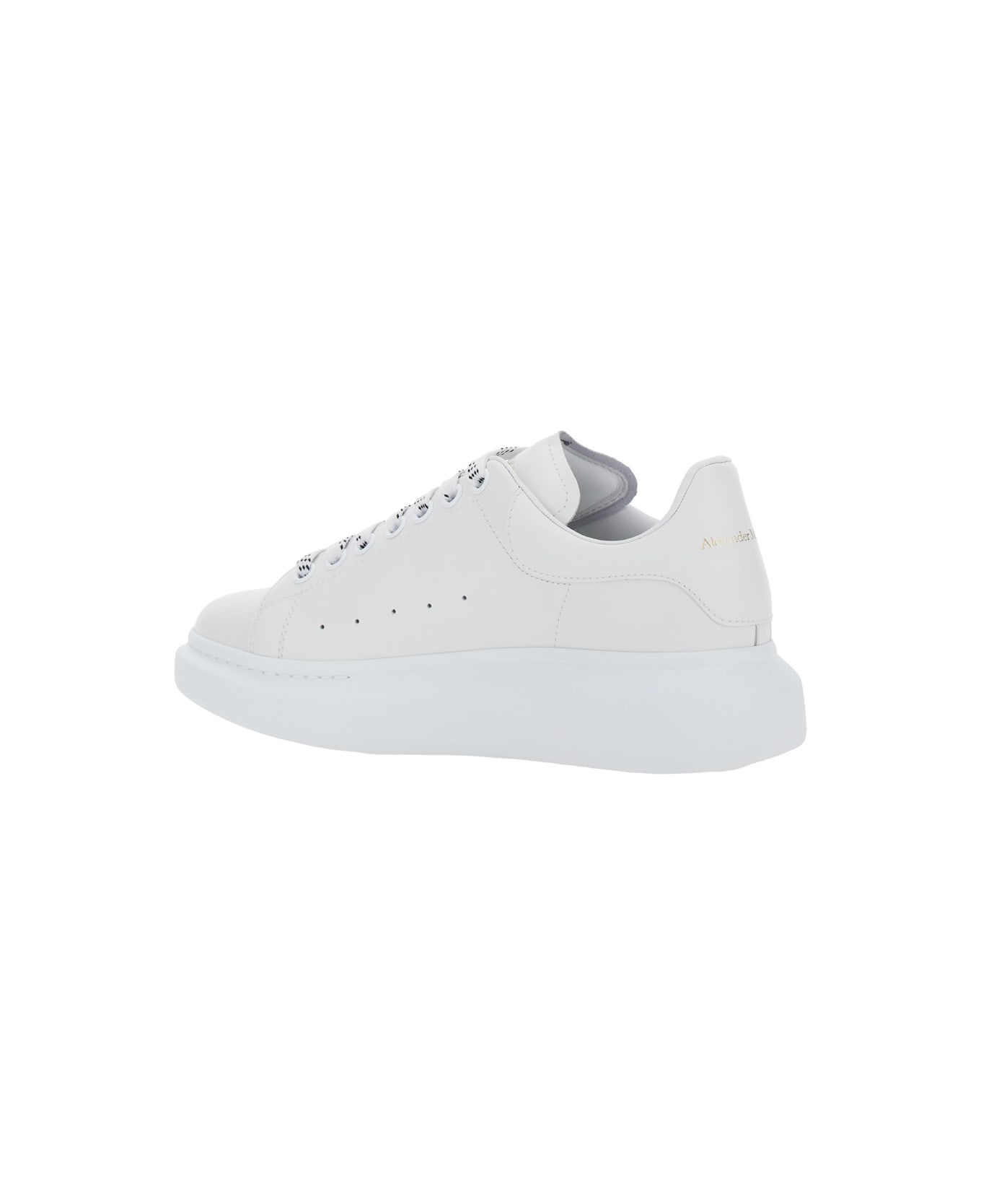 Alexander McQueen White Low Top Sneakers With Logo Lettering On Tongue And Heel In Leather Man - White