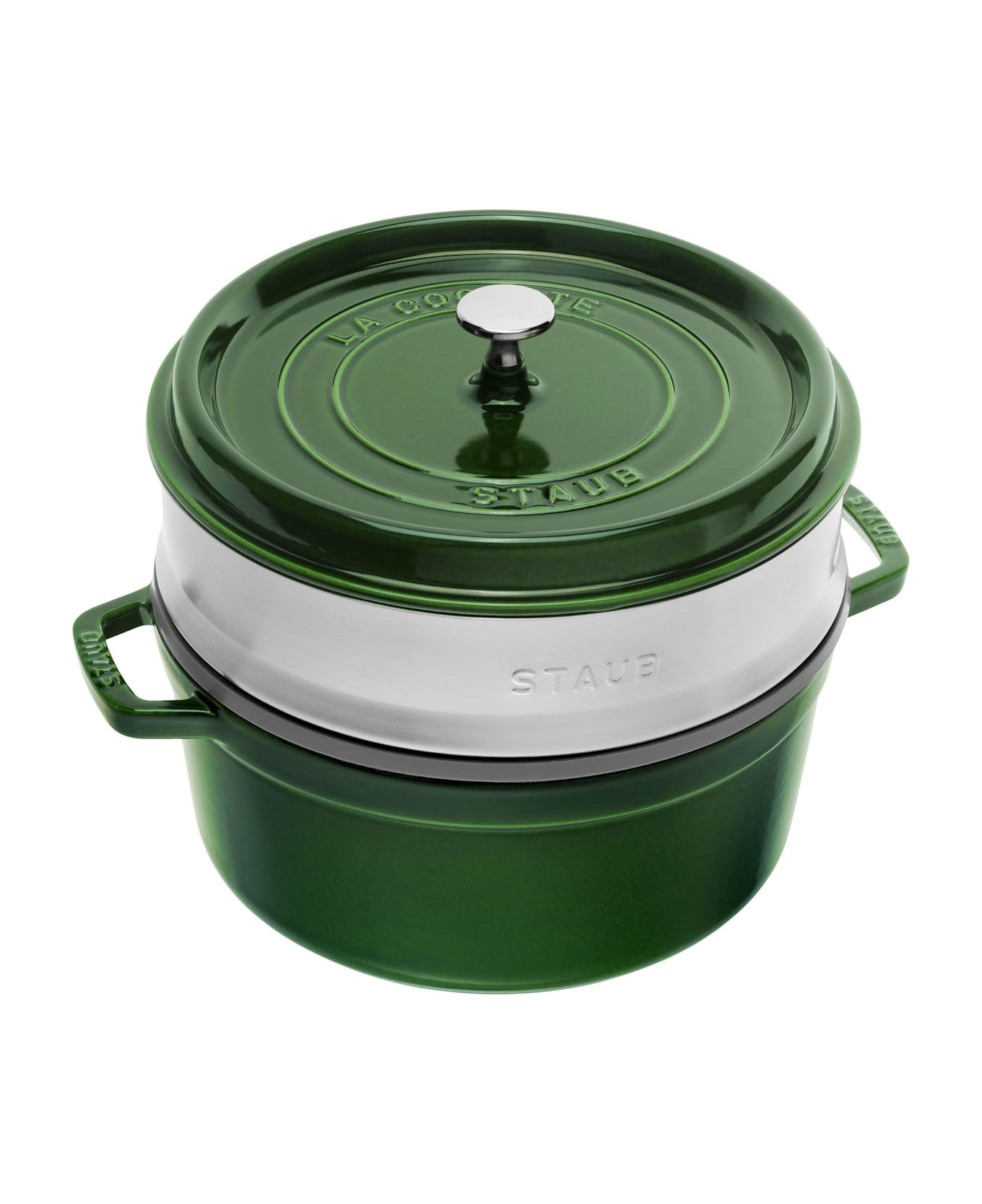 Staub Cocotte Con Cestello A Vapore Rotonda - Verde